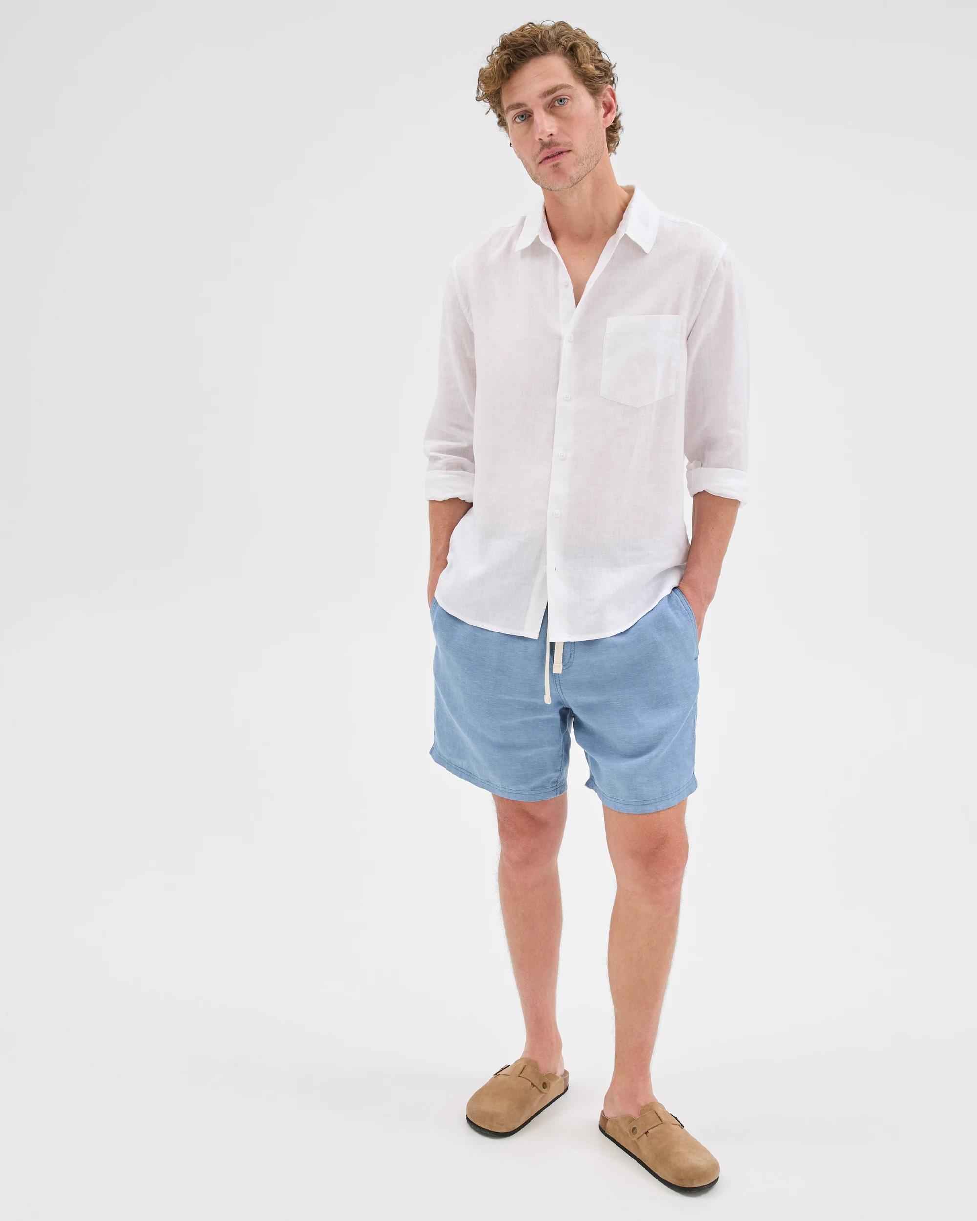 1 Target Man European Linen Shorts DENIM BLUE, 1 of 6