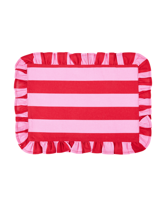 Pink Red Ruffle Placemat