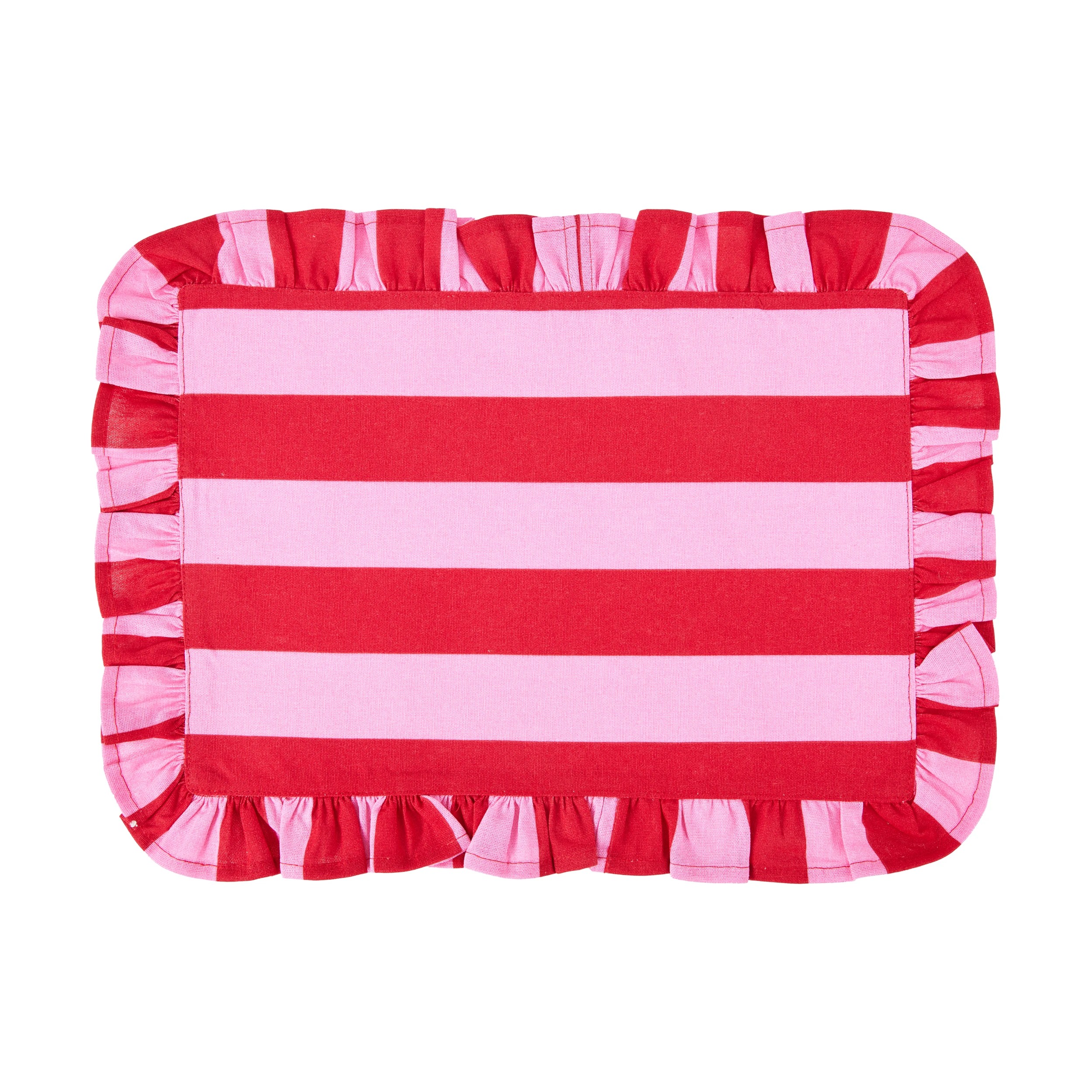 1 Pink Red Ruffle Placemat, 1 of 3