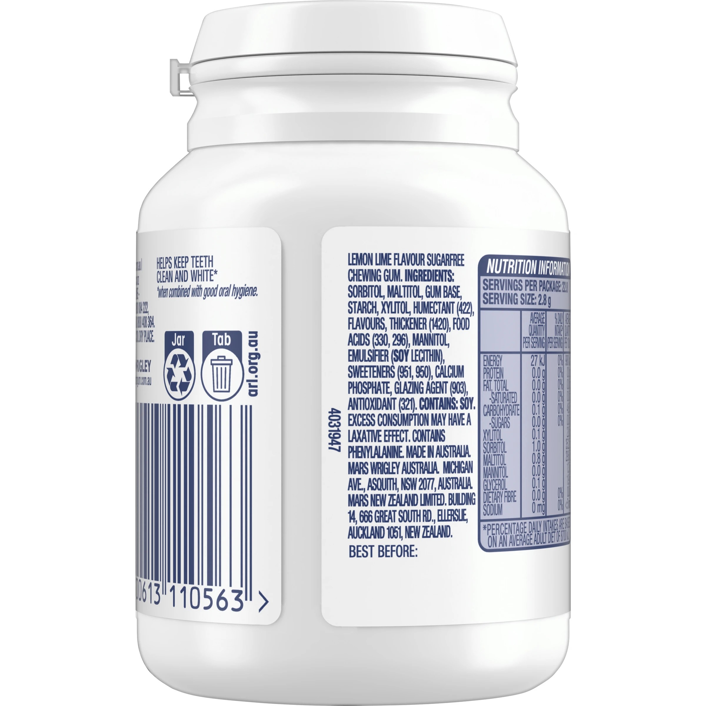 2 Wrigley's Extra White Lemon Lime Flavour Chewing Gum 64g, 2 of 3