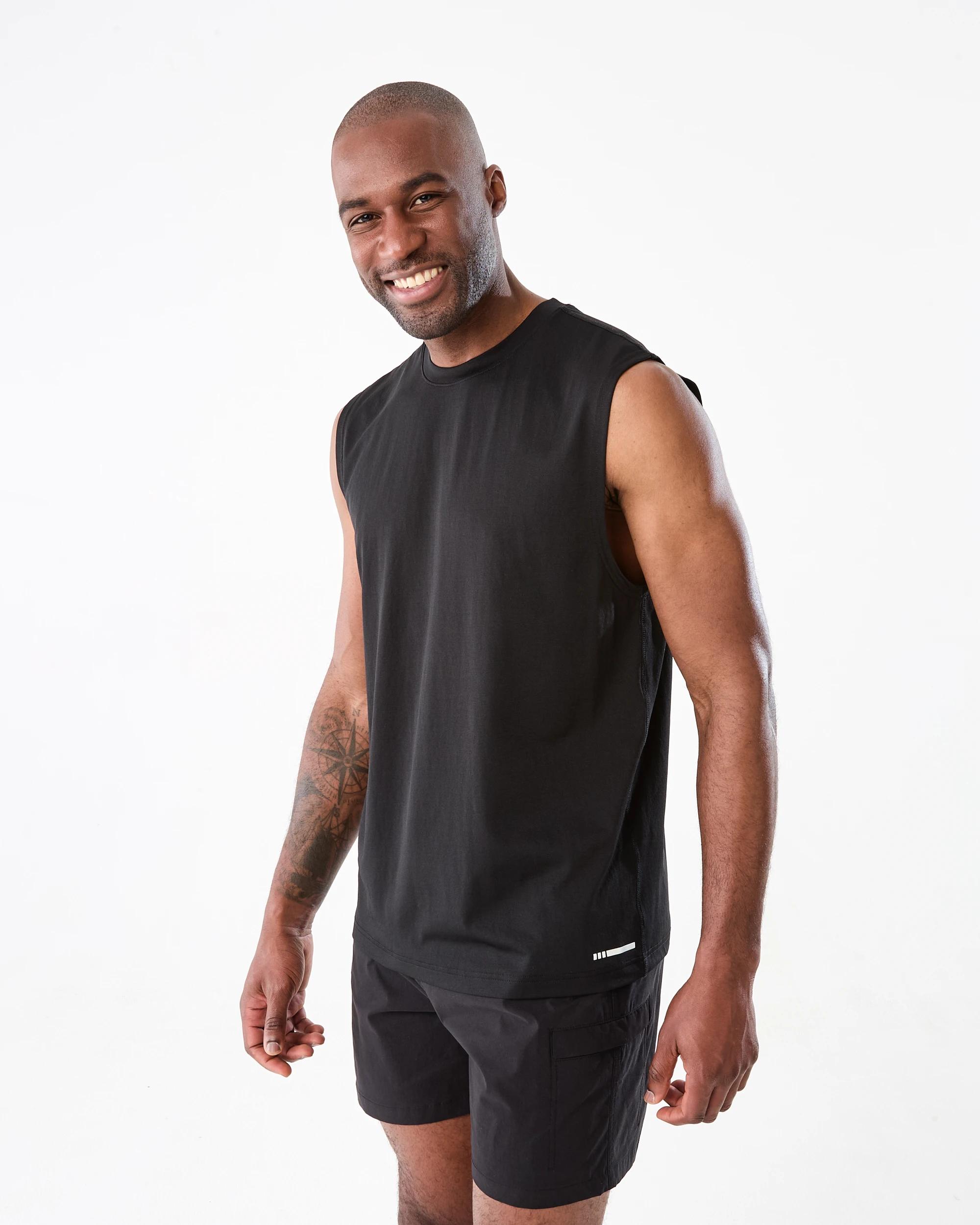 2 Active Mens Training Oversized Muscle BLACK, 2 of 7