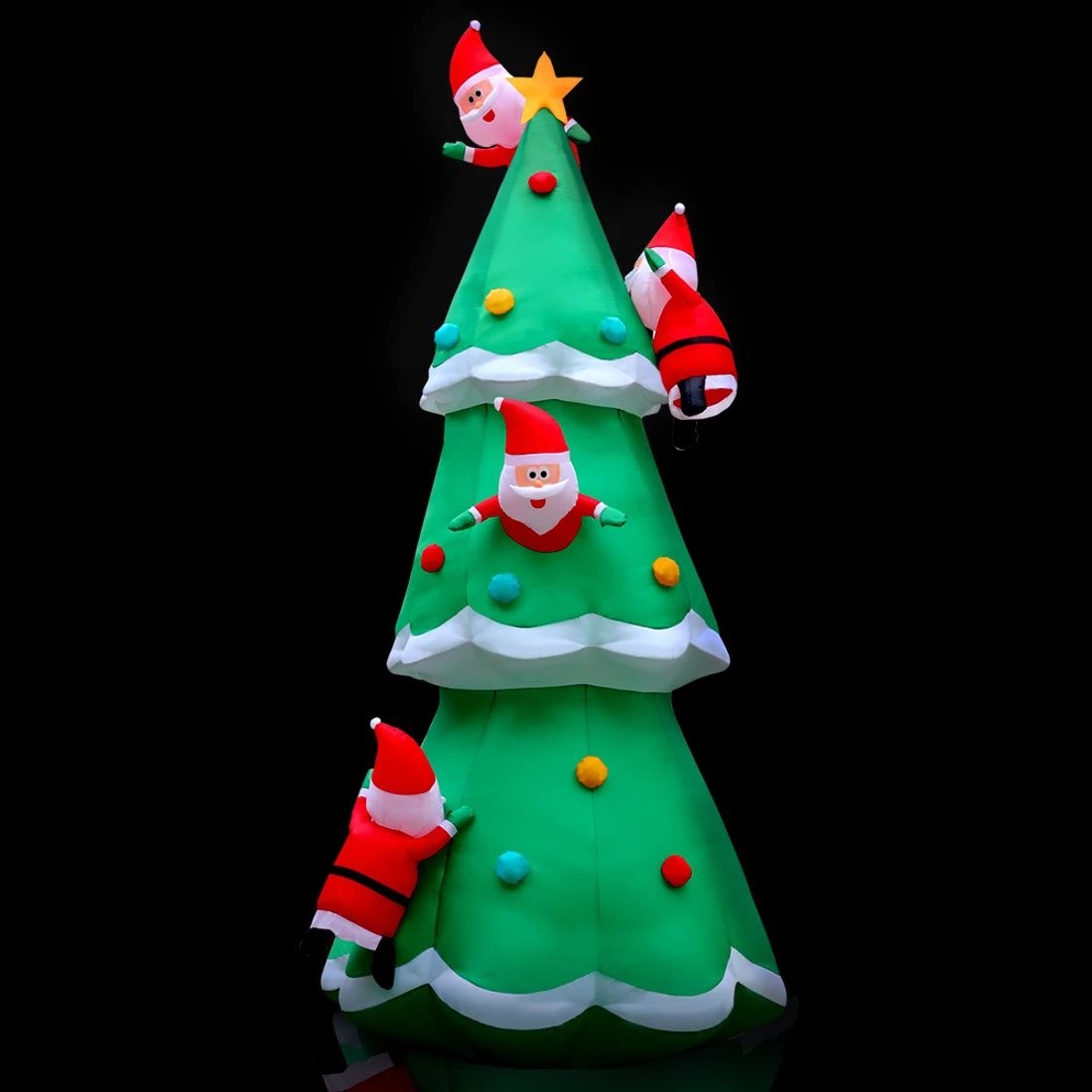 1 Jingle Jollys Christmas Inflatable Santa Tree 5m Illuminated Decorations Durable Space Saving Modern Decor
 - Green, 1 of 6