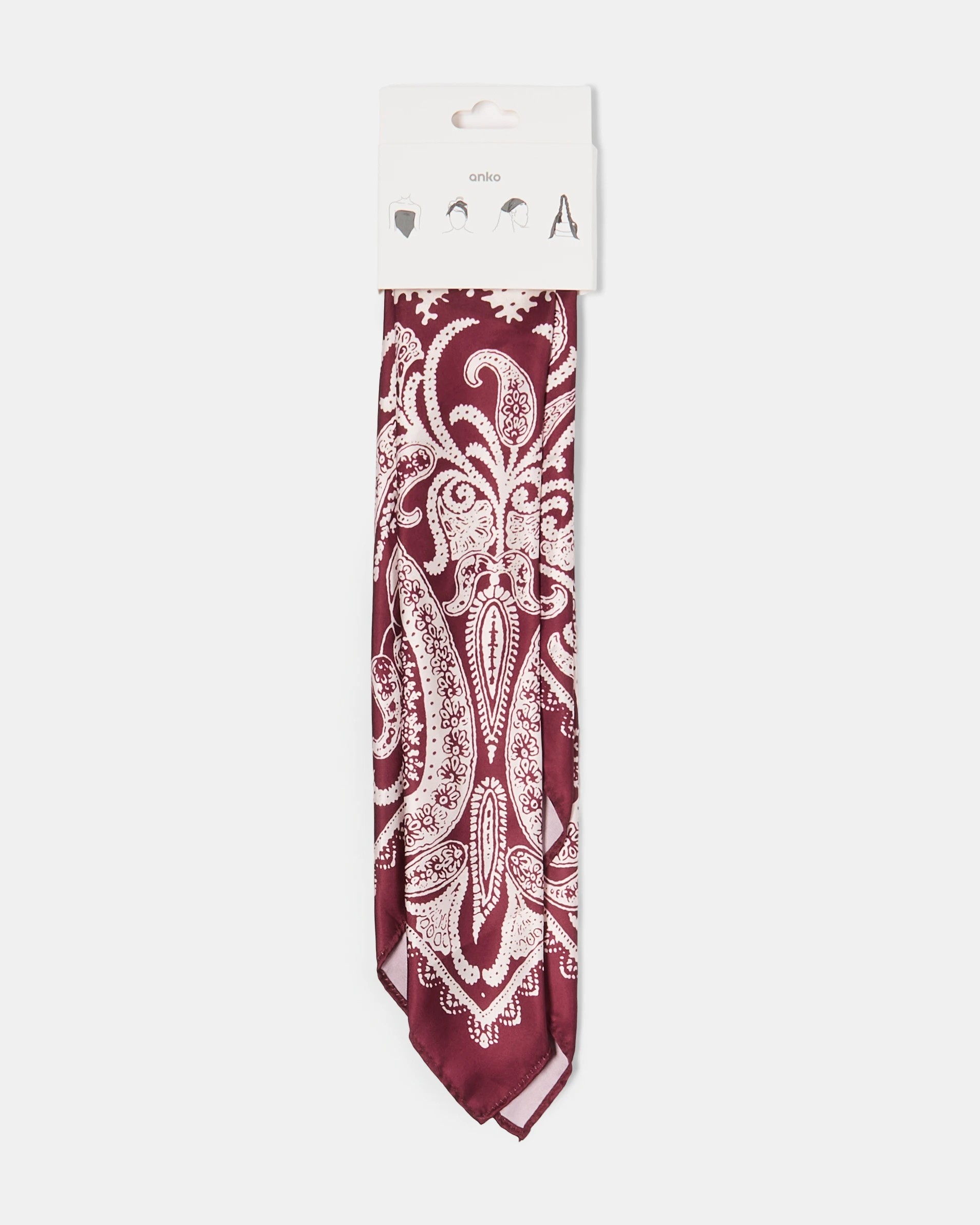 3 Paisley Hairscarf - Red, 3 of 3