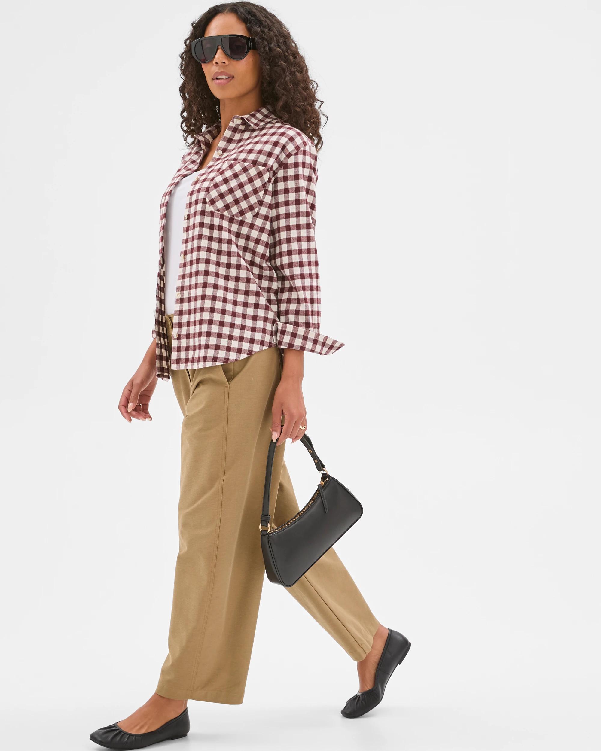 2 Target Woman Long Sleeve Check Shirt RED CHECK, 2 of 7