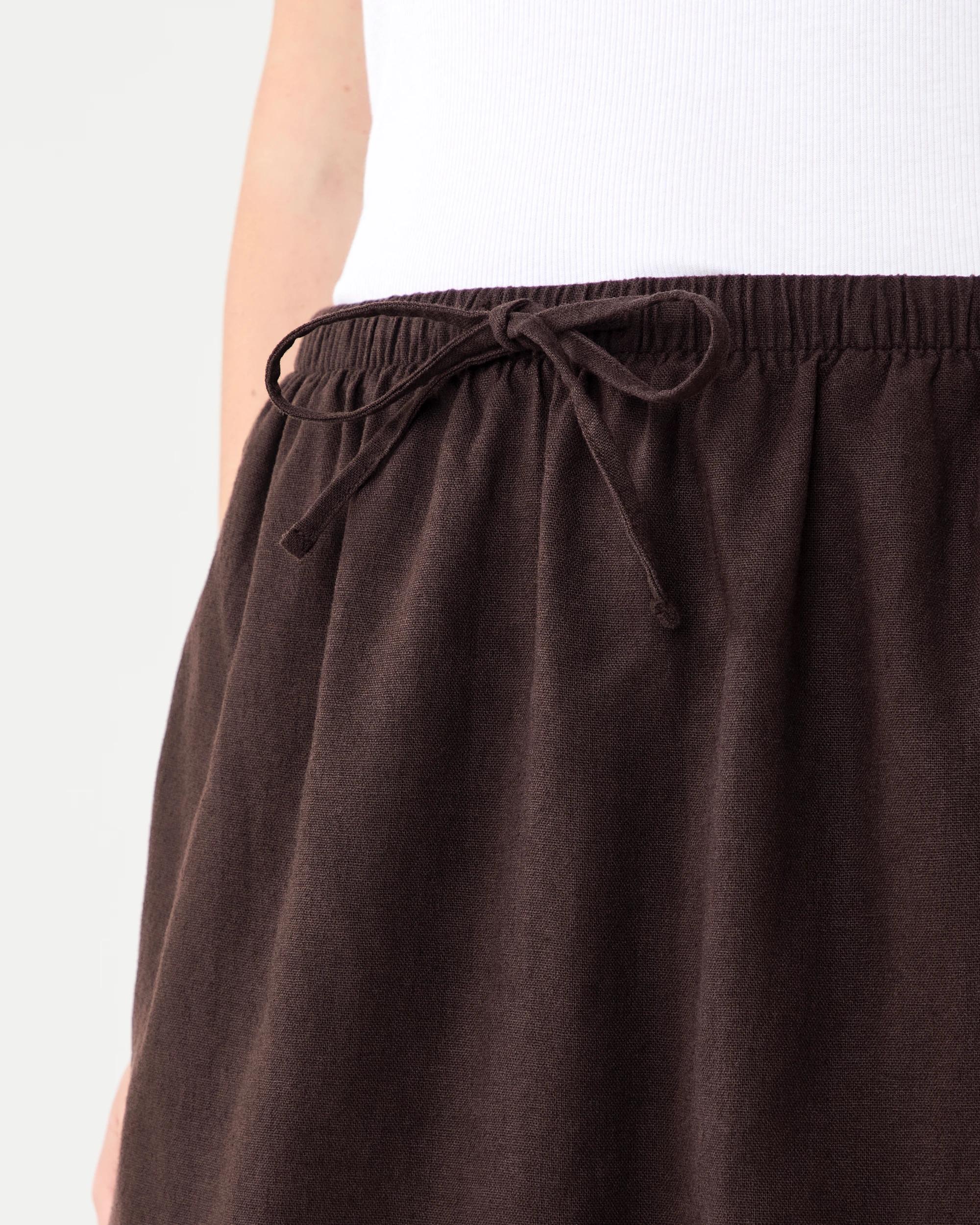 5 Linen Blend Column Maxi Skirt Cbean, 5 of 5