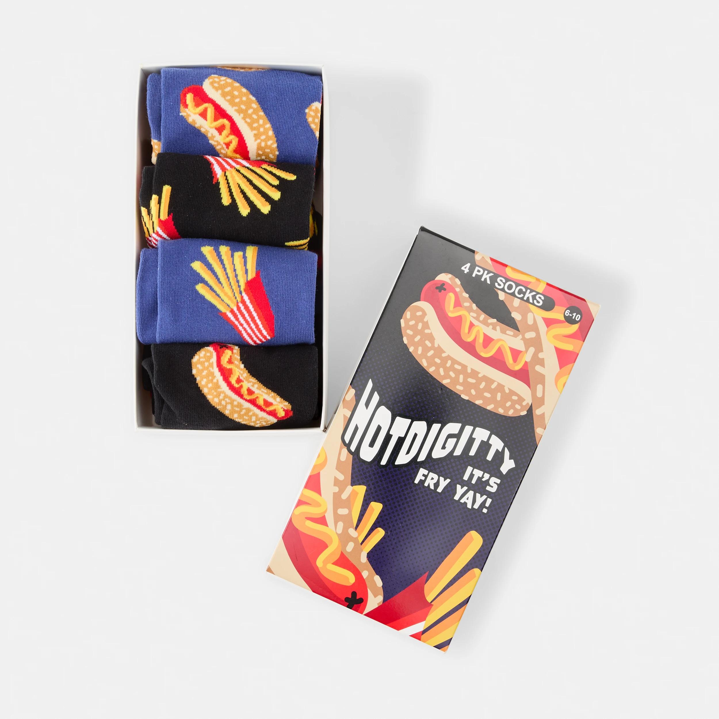 1 4 Pack Novelty Socks HOT DIGGITY, 1 of 6