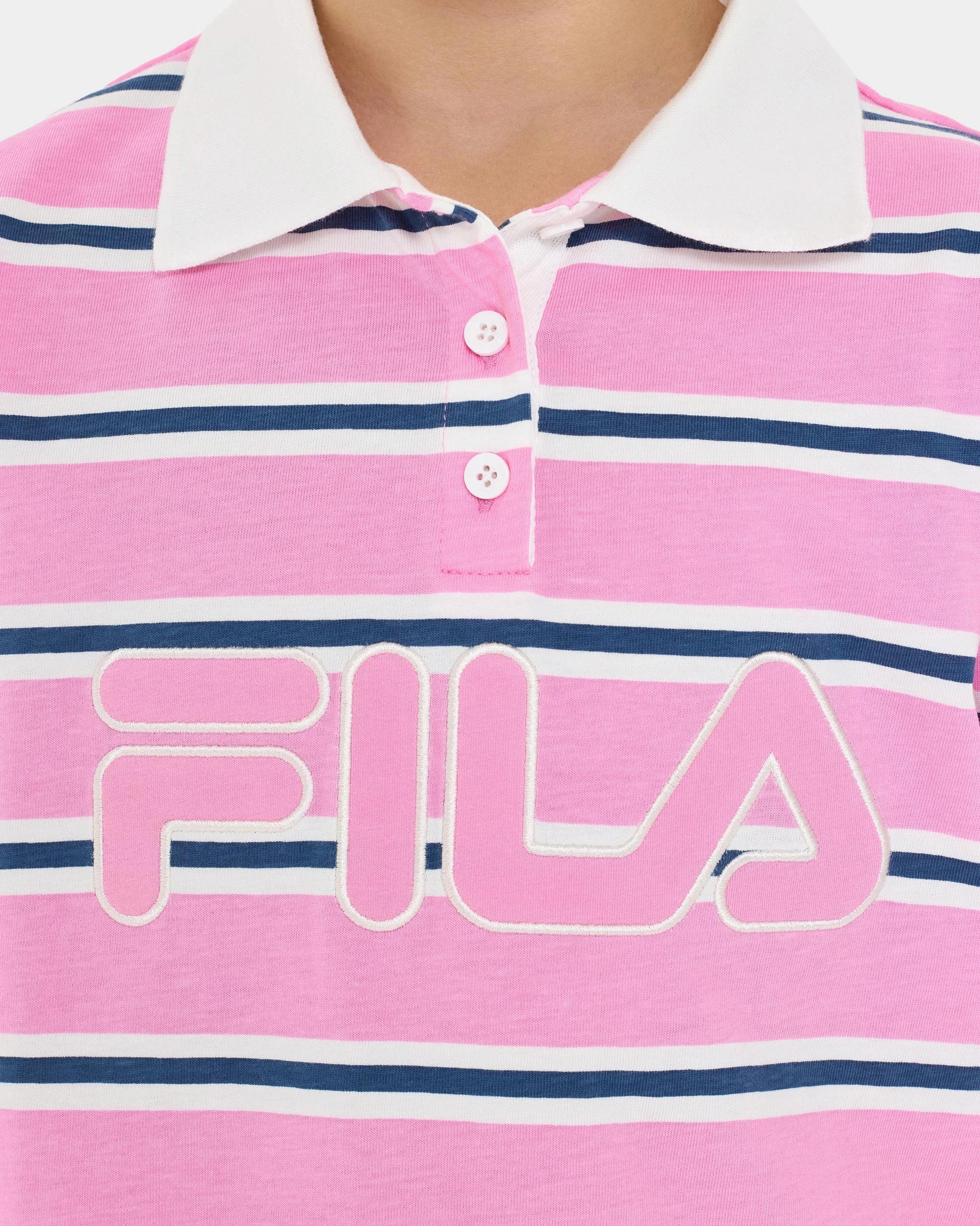 5 Fila Harper Rugby T-shirt - Pink Stripe PINK STRIPE, 5 of 6