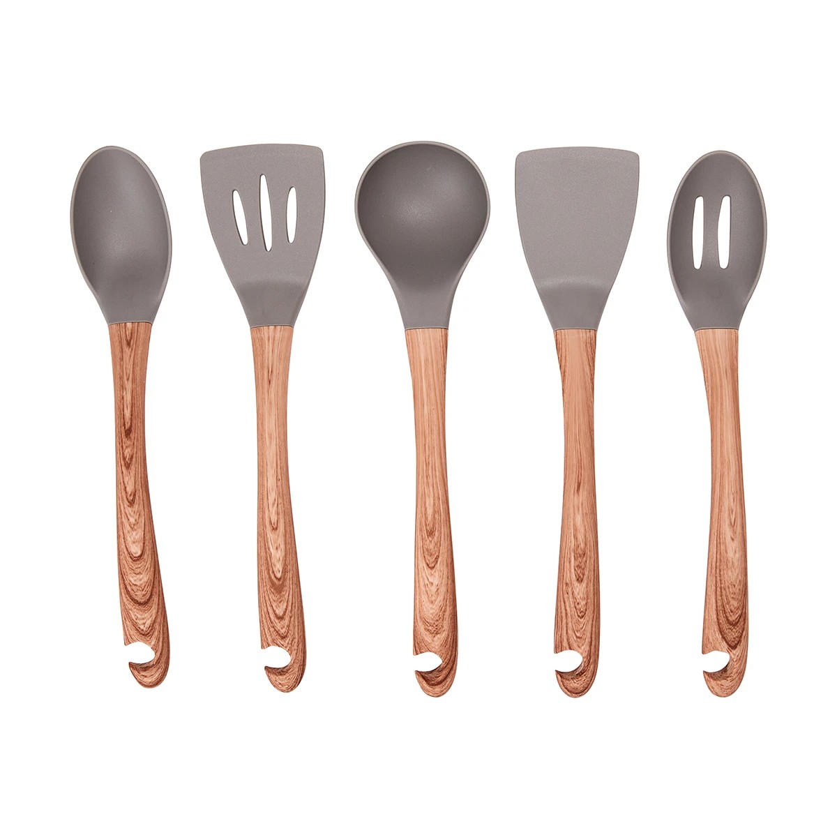 4 Wood Look Utensils Set, 4 of 5
