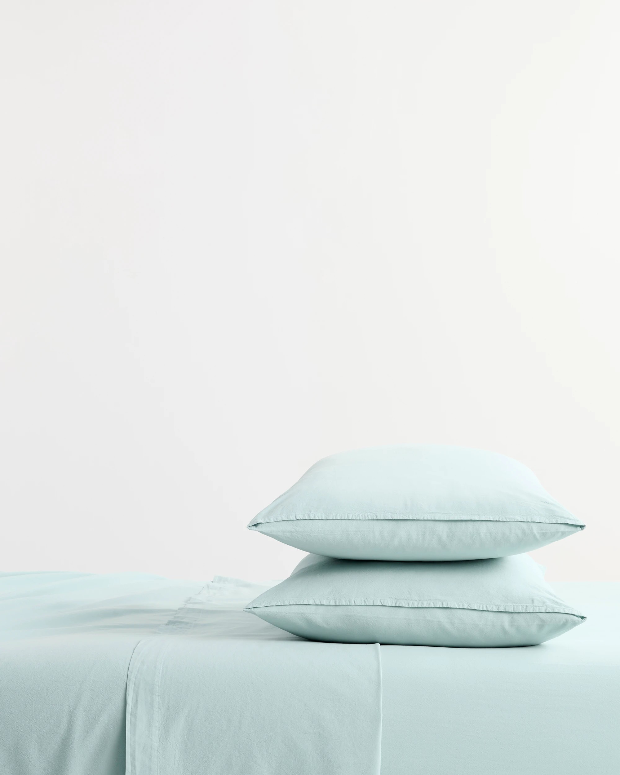 1 Arlo Cotton Stonewash Sheet Set - Queen Bed - Blue, 1 of 3