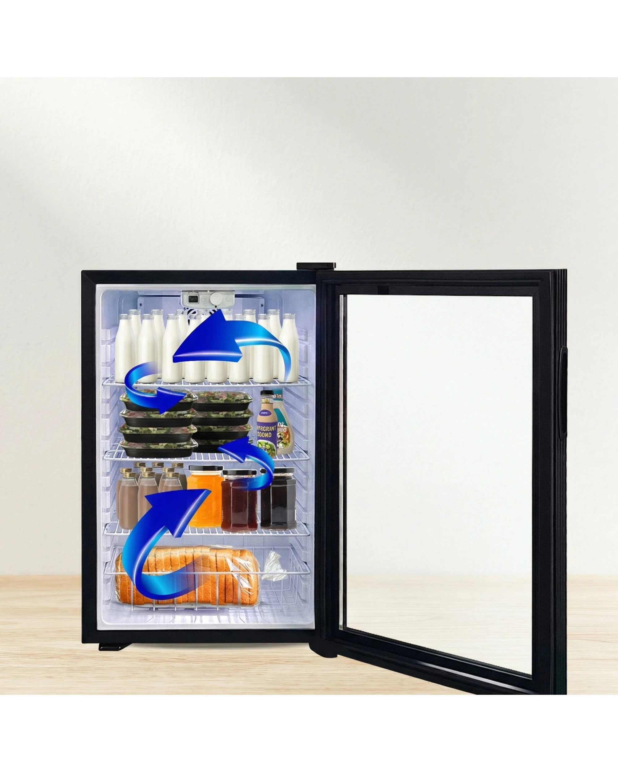 5 Kolner 130L Mini Bar Fridge Glass Door Beverage Cooler Drinks Refrigerator - Black, 5 of 7