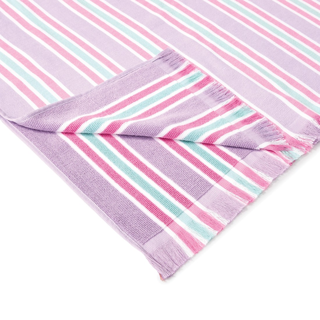 9 Kids Hooded Turkish Beach Towel - Lilac and Green, 9 of 9