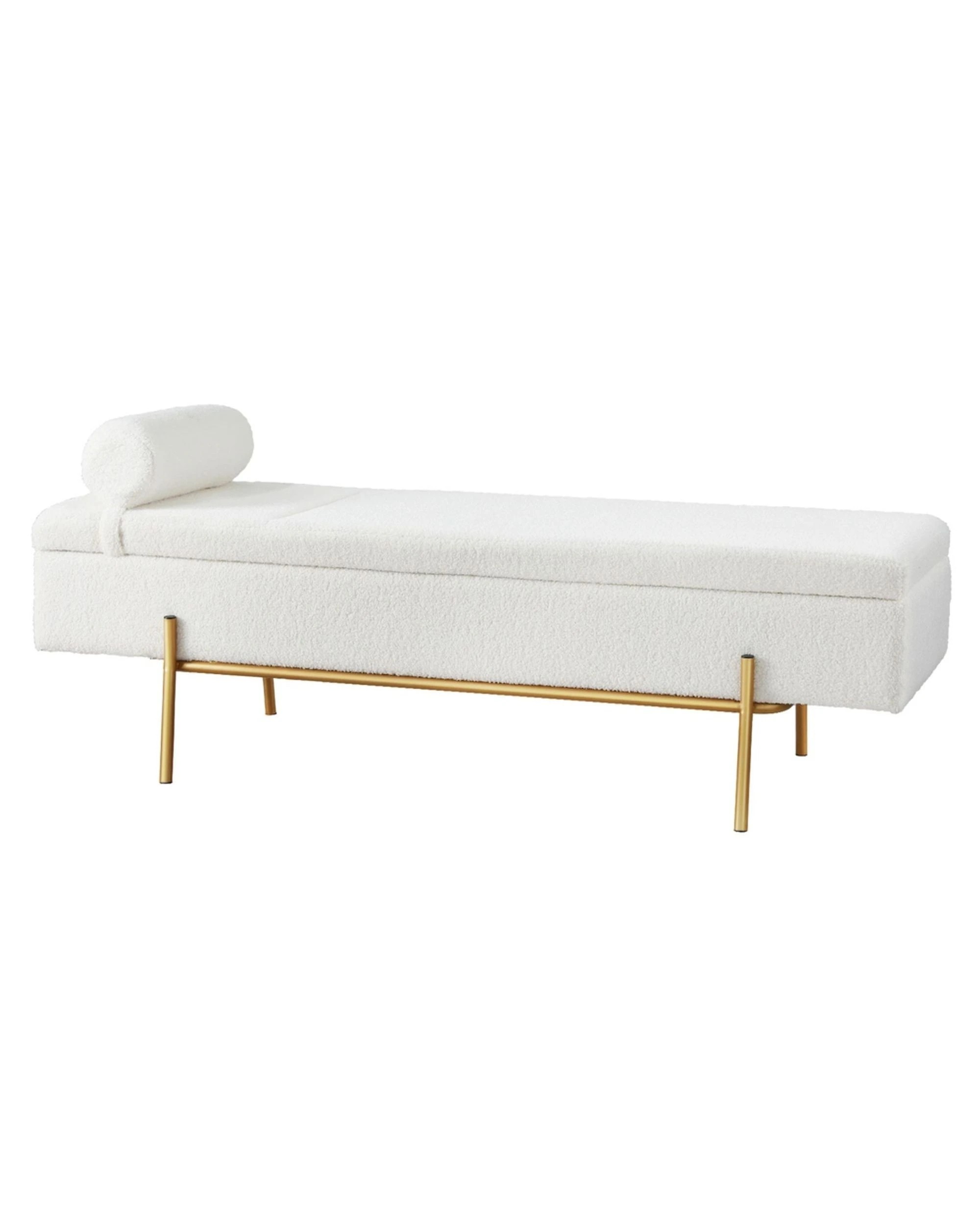 1 Artiss Storage Ottoman Bed 140cm Pillow
 - White, 1 of 3