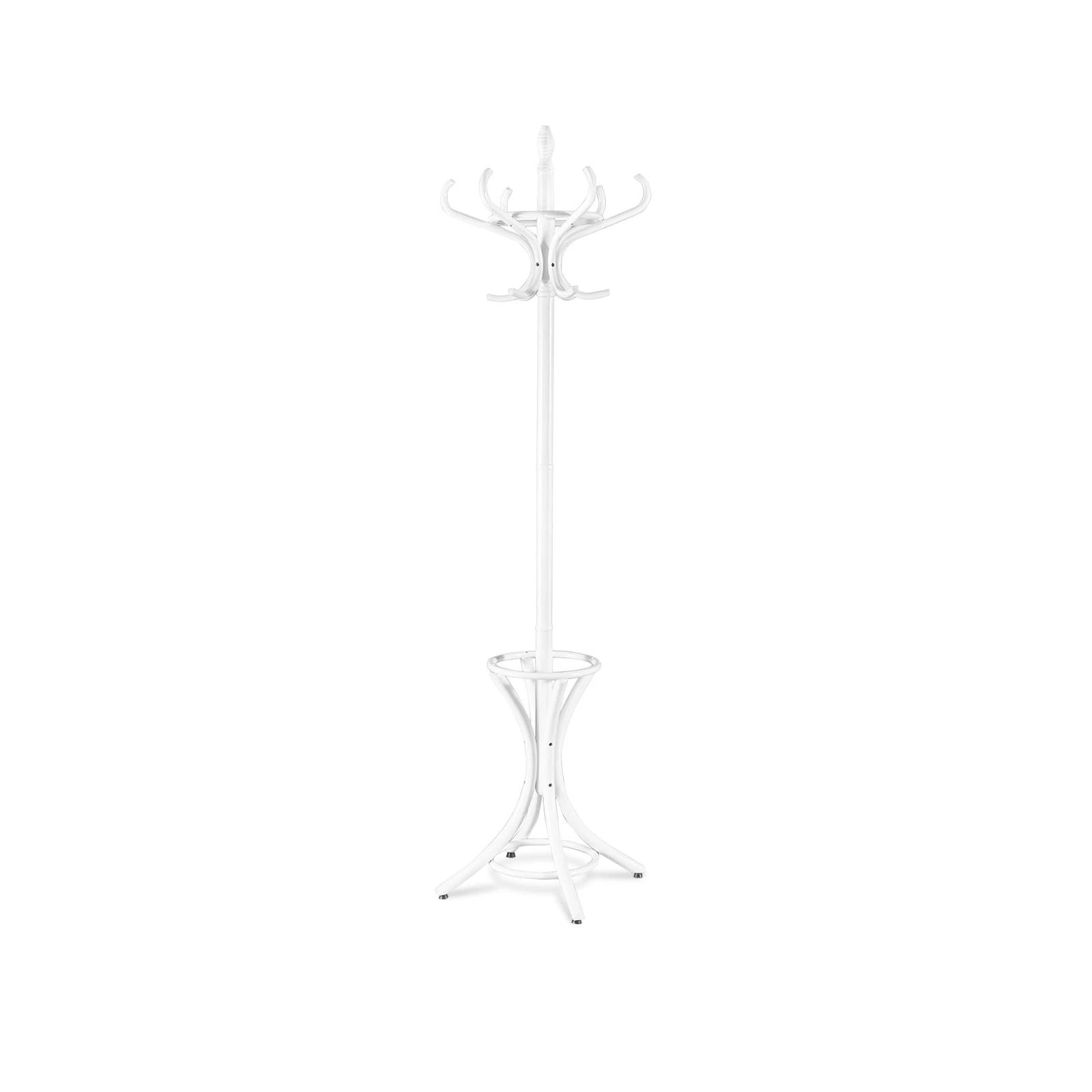 1 Costway 12 Hook Wood Coat Rack Clothes Hat Stand Bag Hanger - White, 1 of 3