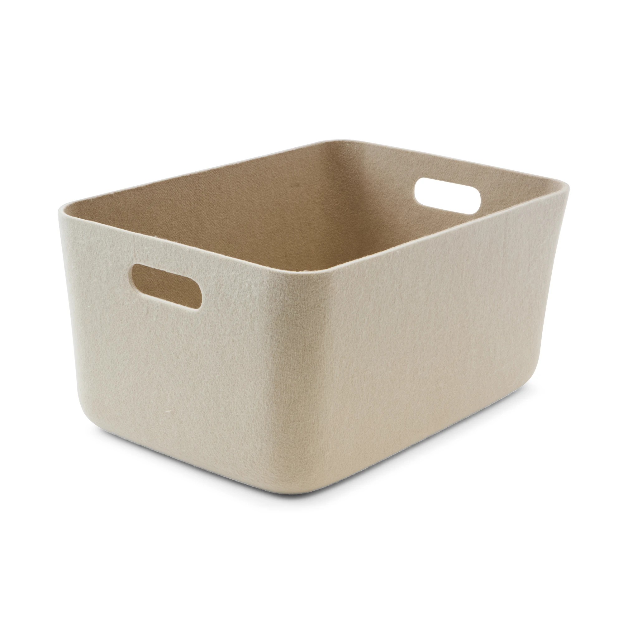 2 2 Tone Flat Felt Basket - Large, Grey, 2 of 7