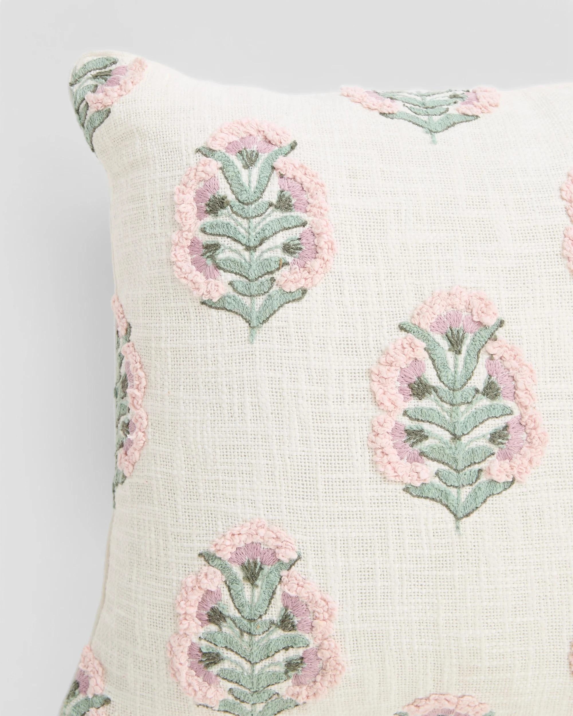 2 Target Gia Embroidered Cushion - White, 2 of 2