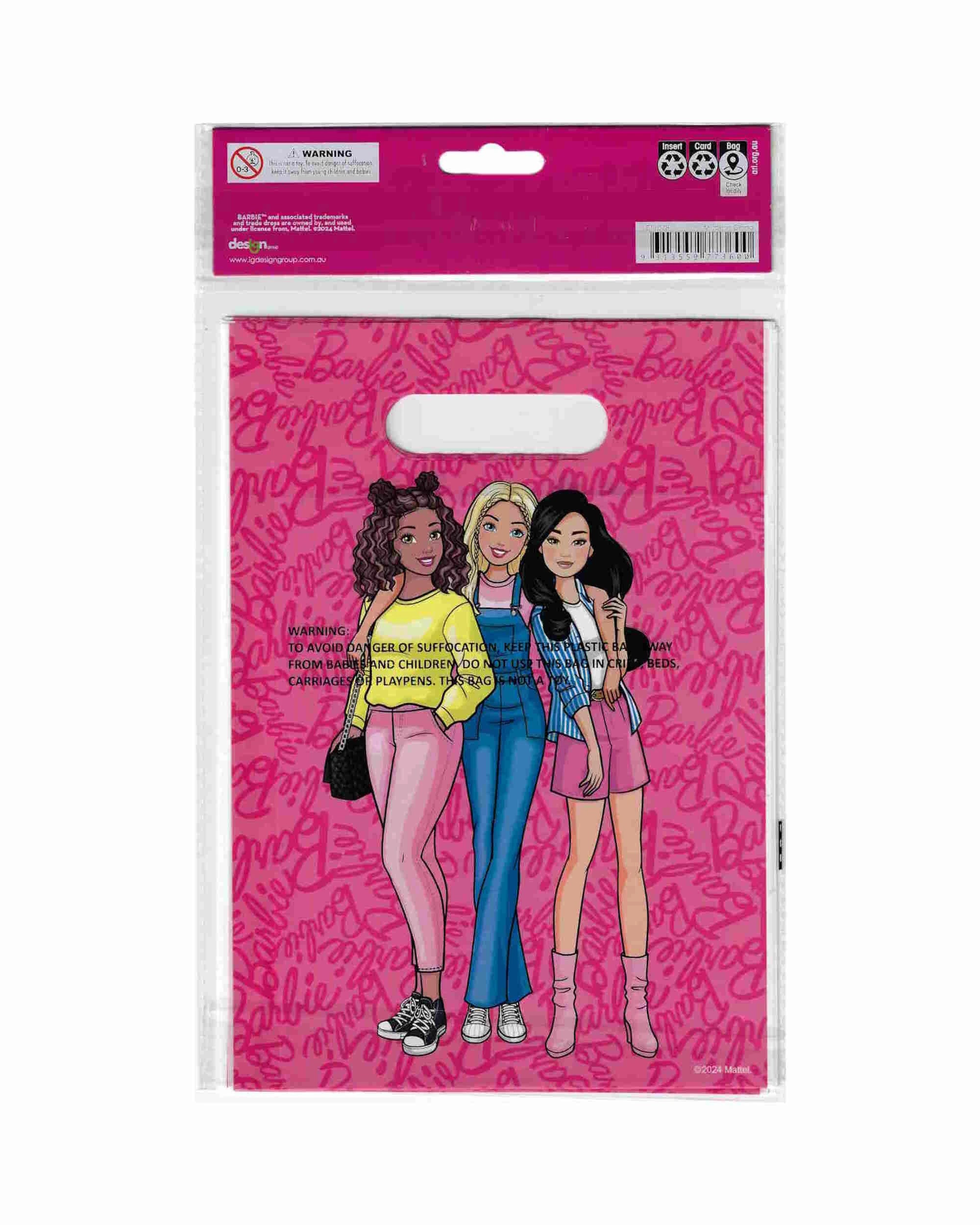 3 Design Group Barbie and Friends Lolly/Treat Bags Pack of 8 - Pink, 3 of 3