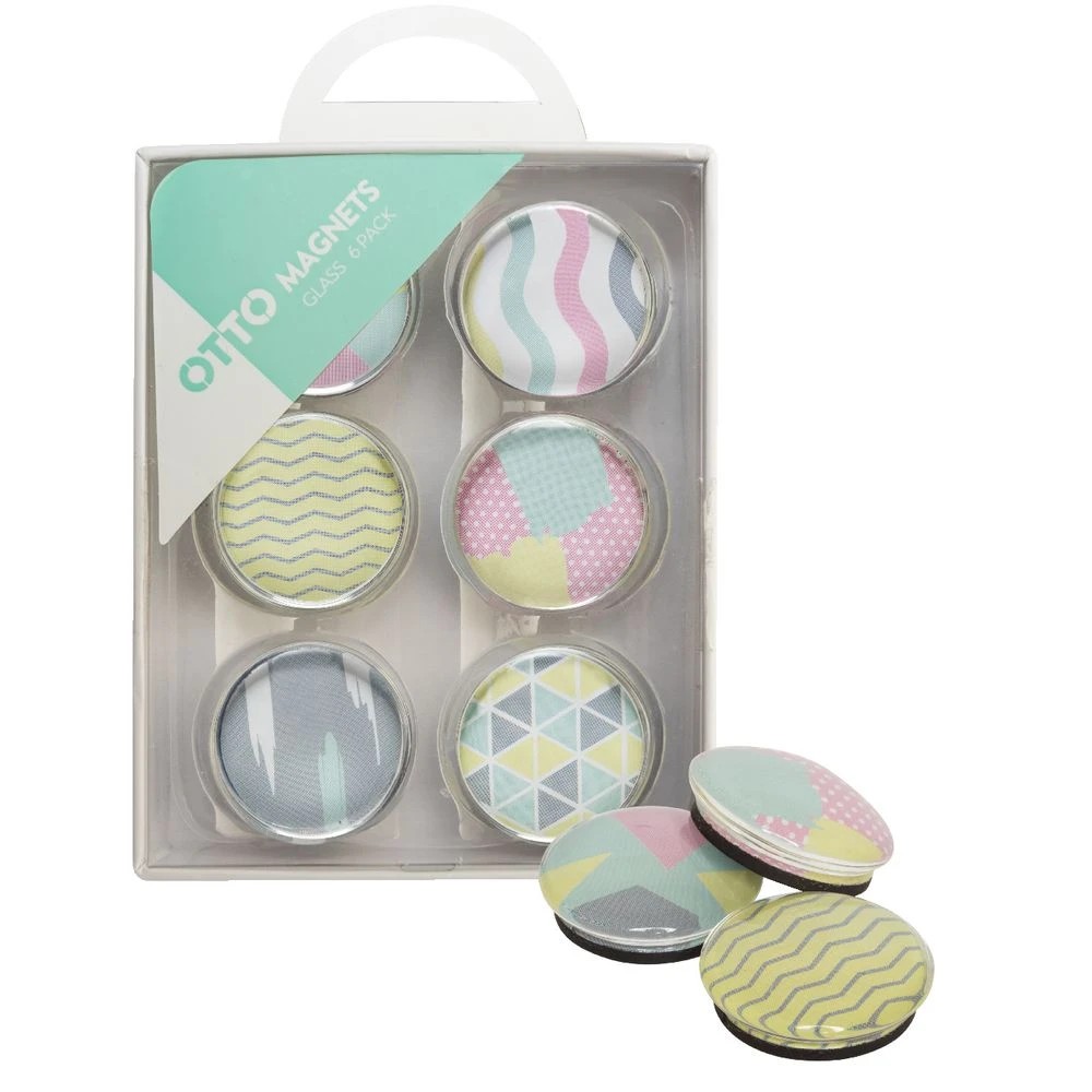 3 Otto Glass Magnets 6 Pack Pastel, 3 of 3