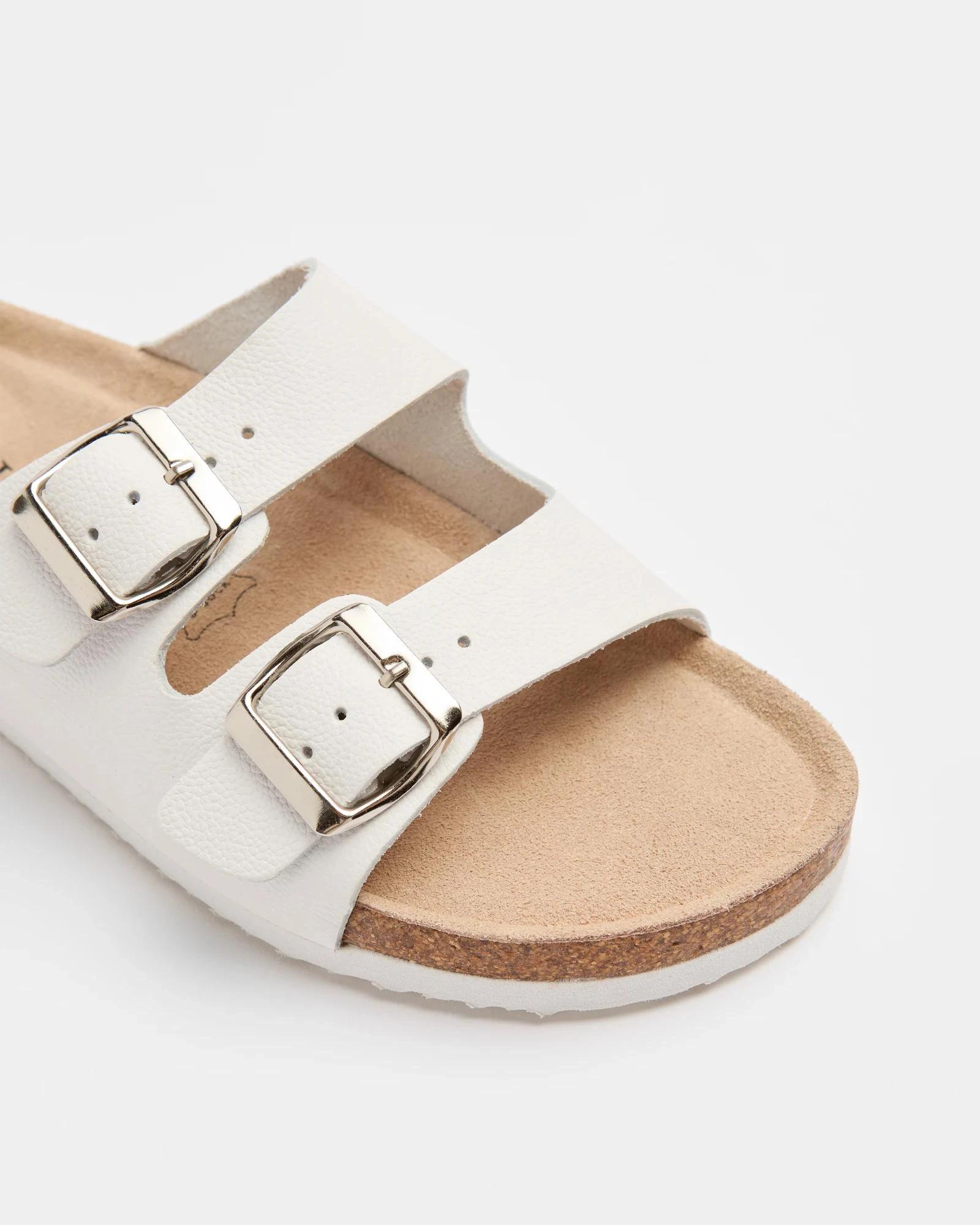 2 Target Womens Genuine Leather Moulded Cork Sandal WHITE, 2 of 3