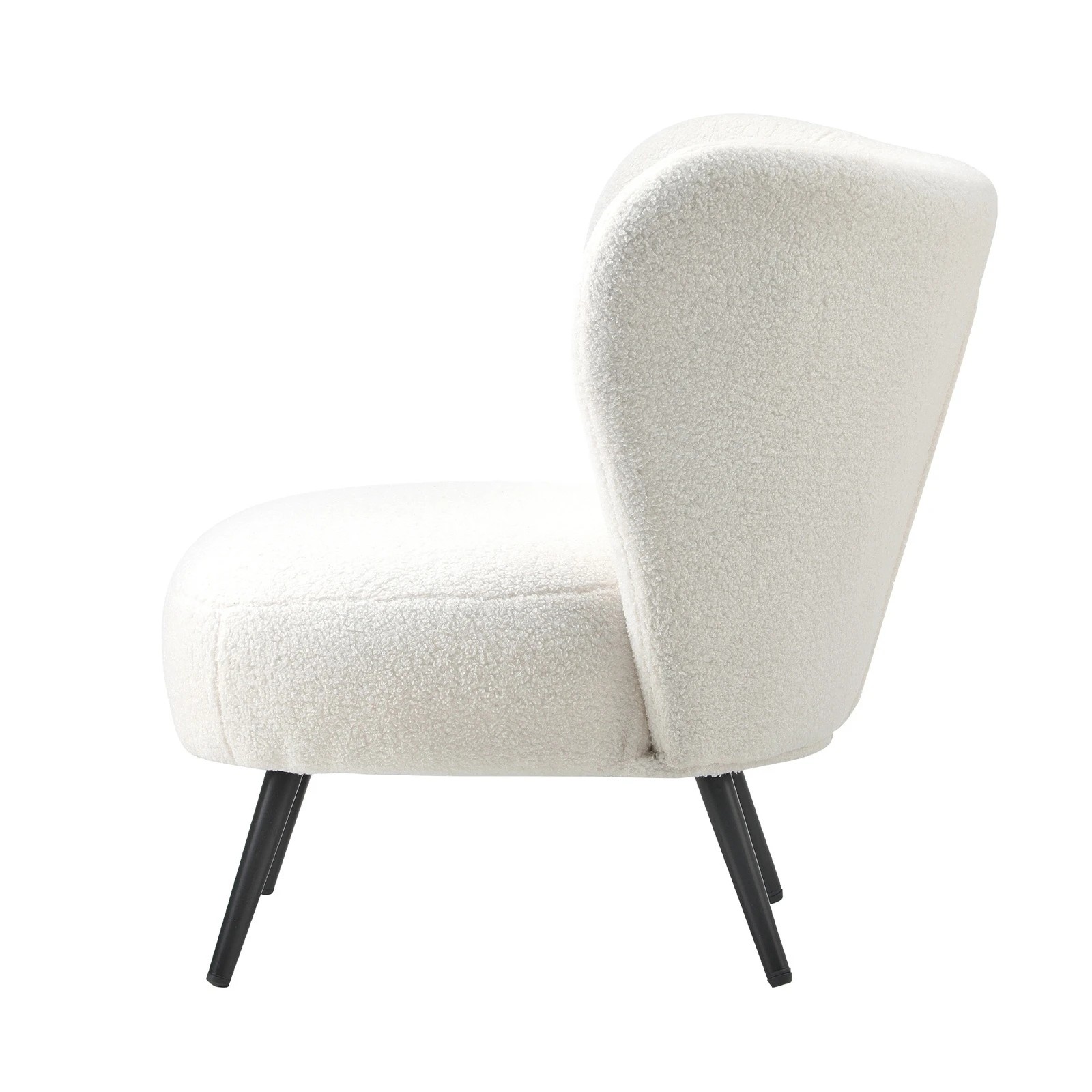 10 Oikiture 2x Armchair Lounge Chair with Lumbar Pillow Wingback Boucle - White, 10 of 10