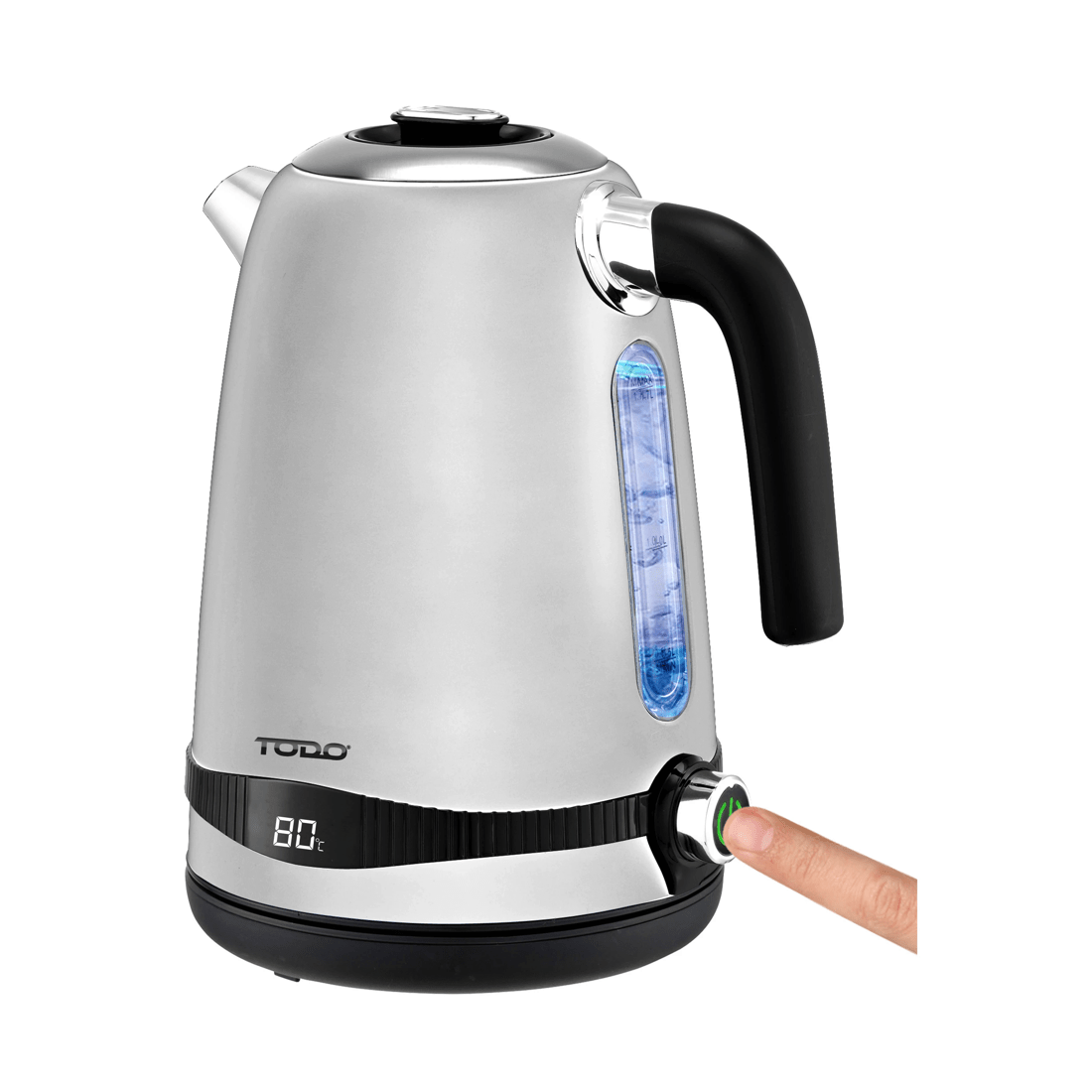 3 TODO 1.7L Stainless Steel Cordless Kettle Keep Warm Electric Led Water Jug - Silver, 3 of 6