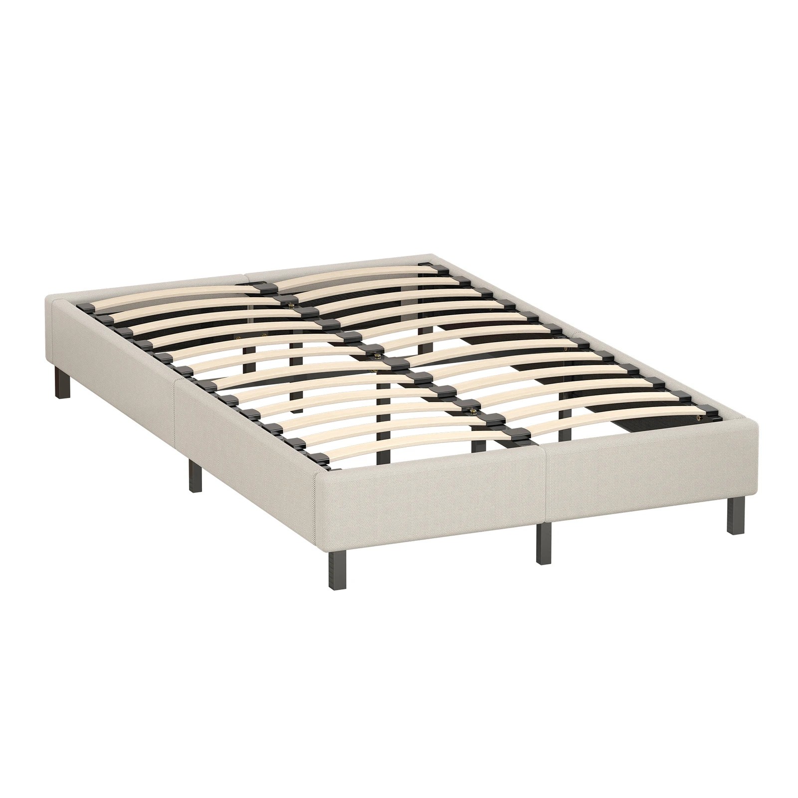 10 Alfordson Bed Frame King Single Mattress Base Foundation Beige Fabric Basel - Beige, 10 of 10