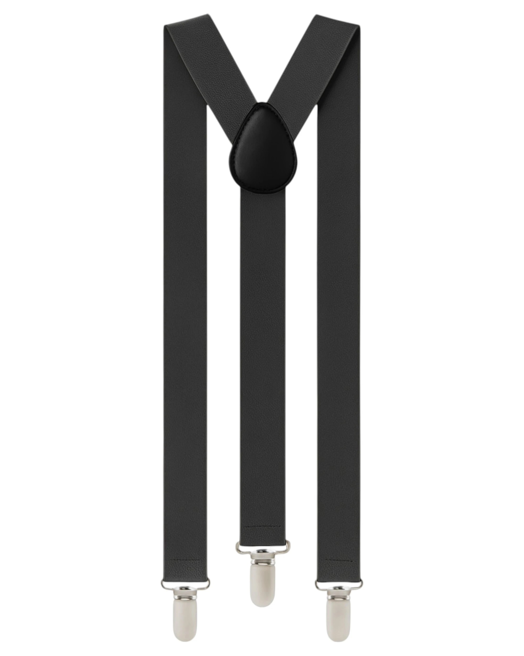 1 Zasel Boys Adjustable Gunmetal 65cms Suspenders - Silver, 1 of 1