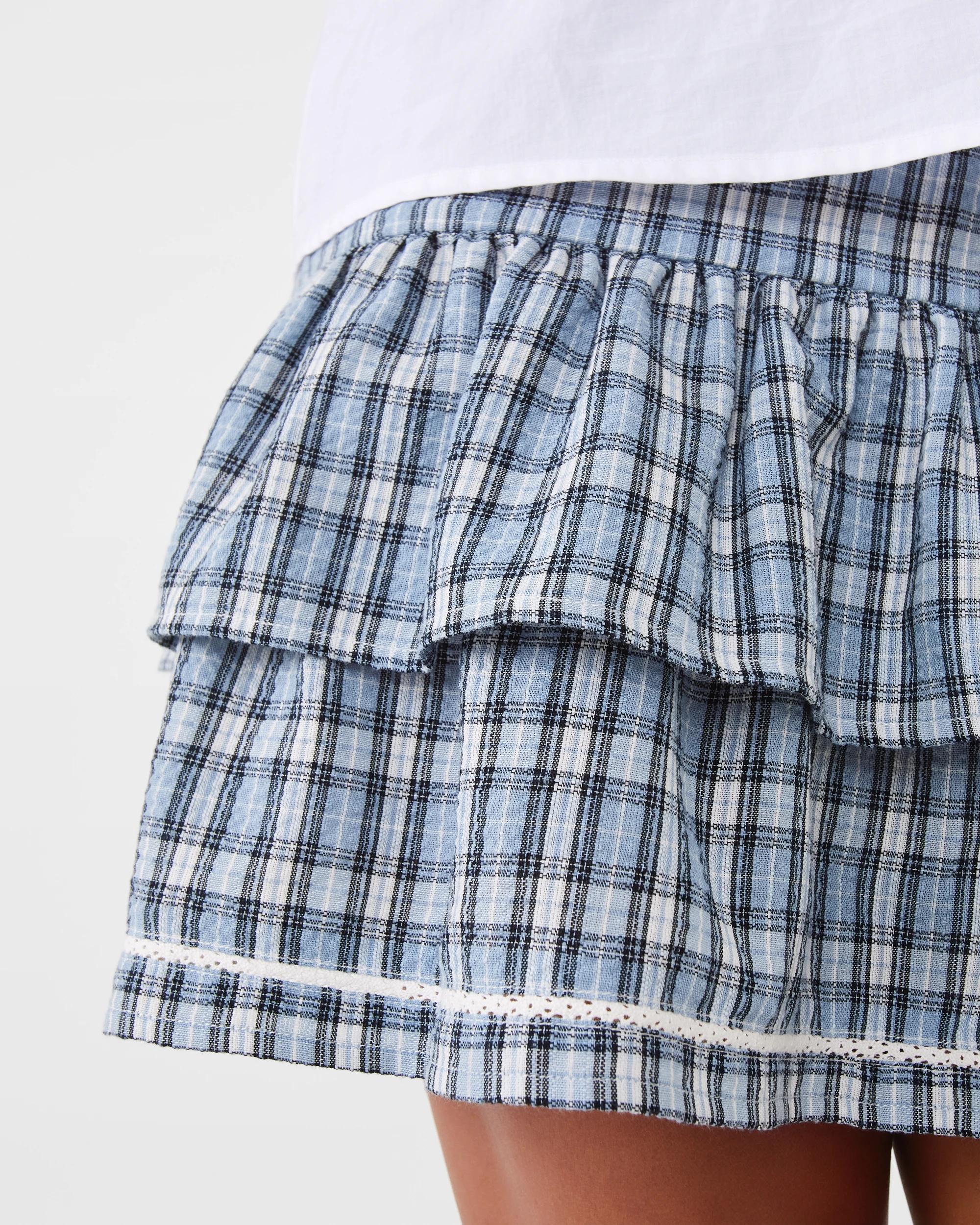 8 Check Rara Skirt Blue Check, 8 of 9