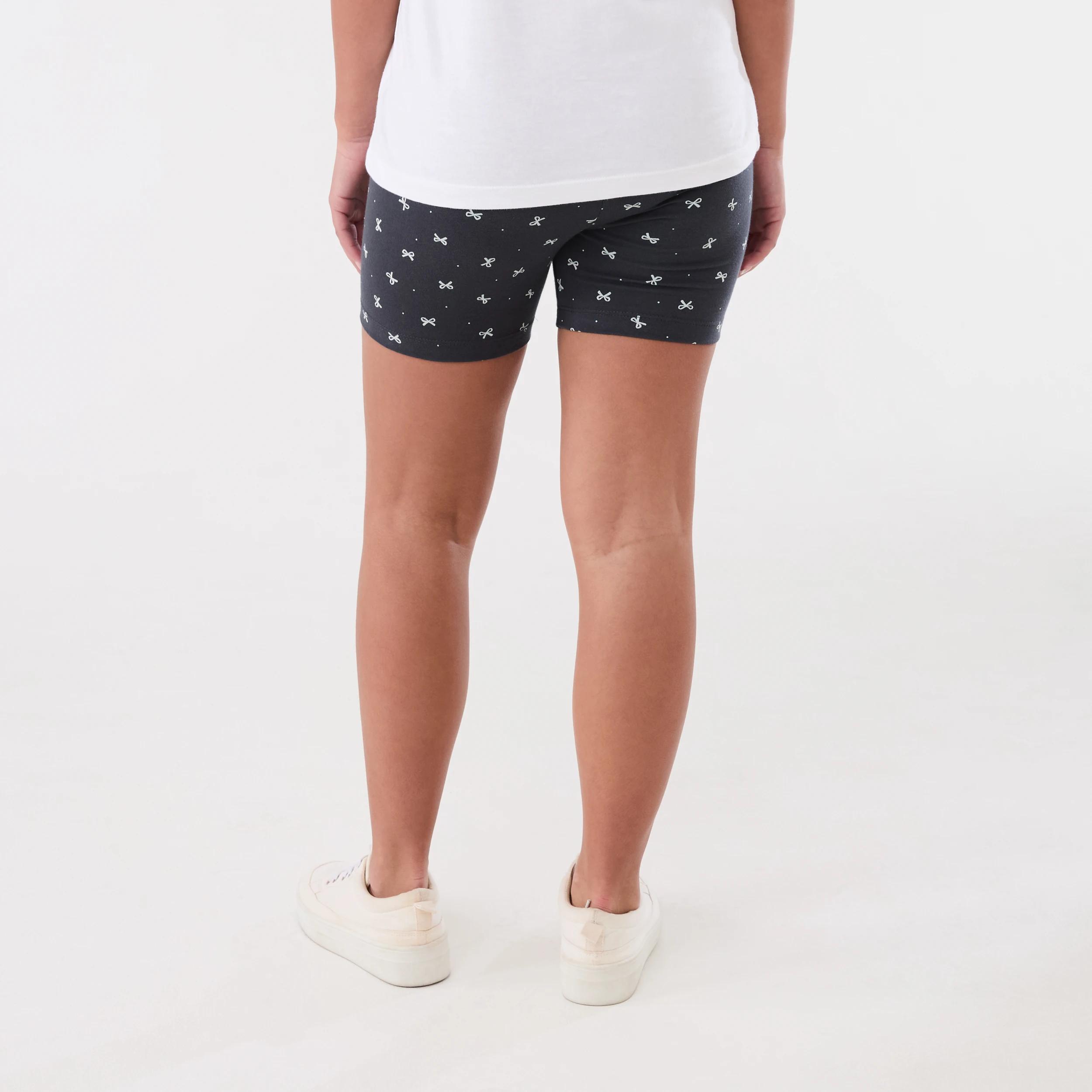 2 Printed Bike Shorts GREY DITSY BOWS, 2 of 5