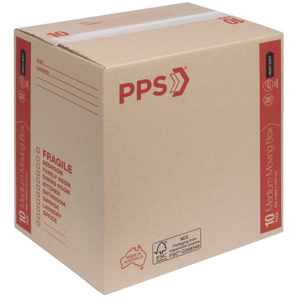 3 PPS Heavy Duty Moving Boxes Medium 406 x 298 x 431mm 10 Pack, 3 of 4