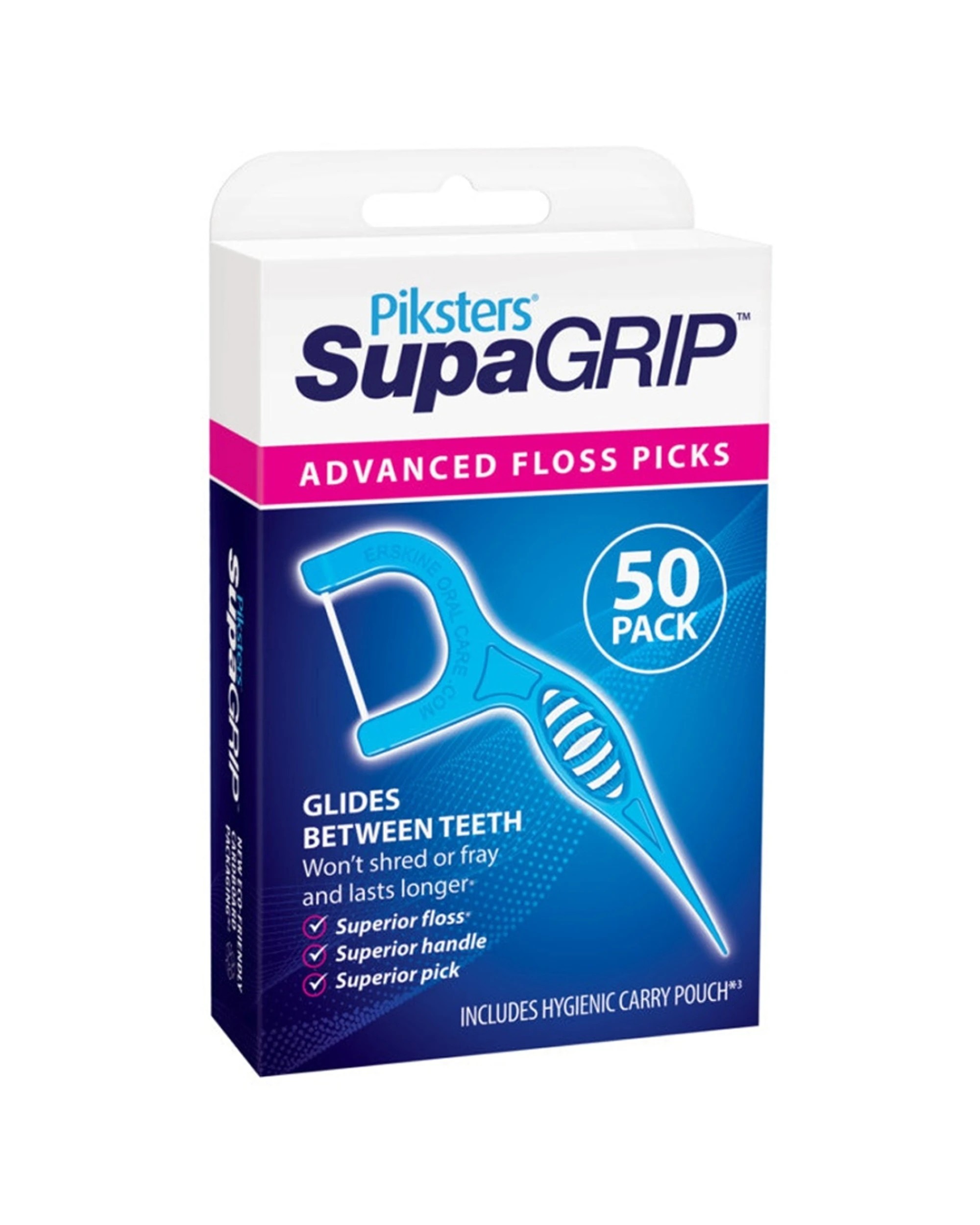 1 Piksters SupaGRIP Floss Picks 50 Pack, 1 of 4