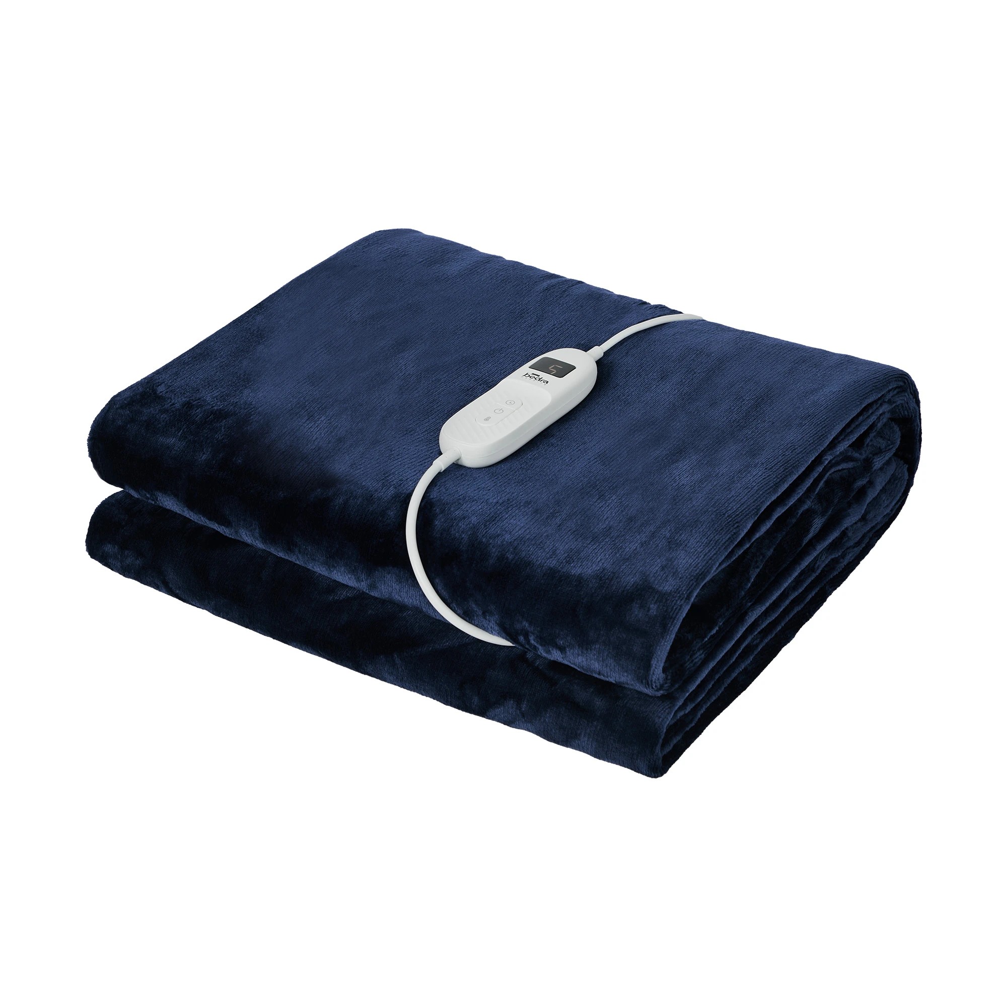 1 Bedra Bedding Electric Throw Rug Washable Heated Blanket Flannel Fleece Winter Warm - Single Bed - Blue, 1 of 10
