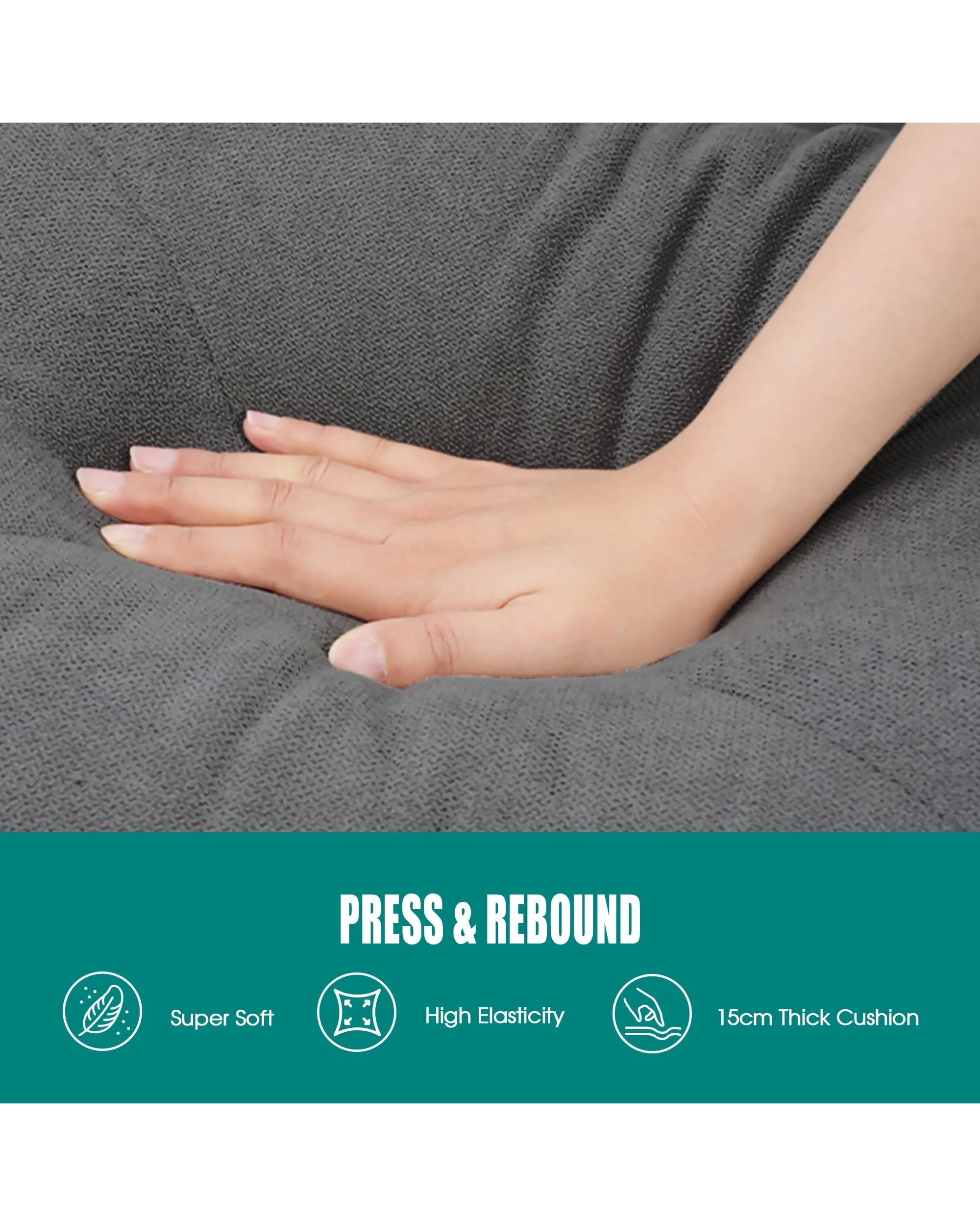 5 Advwin 3 Seater Sofa Modular Corner Lounge Chaise Set With Storage Ottoman Grey, 5 of 9