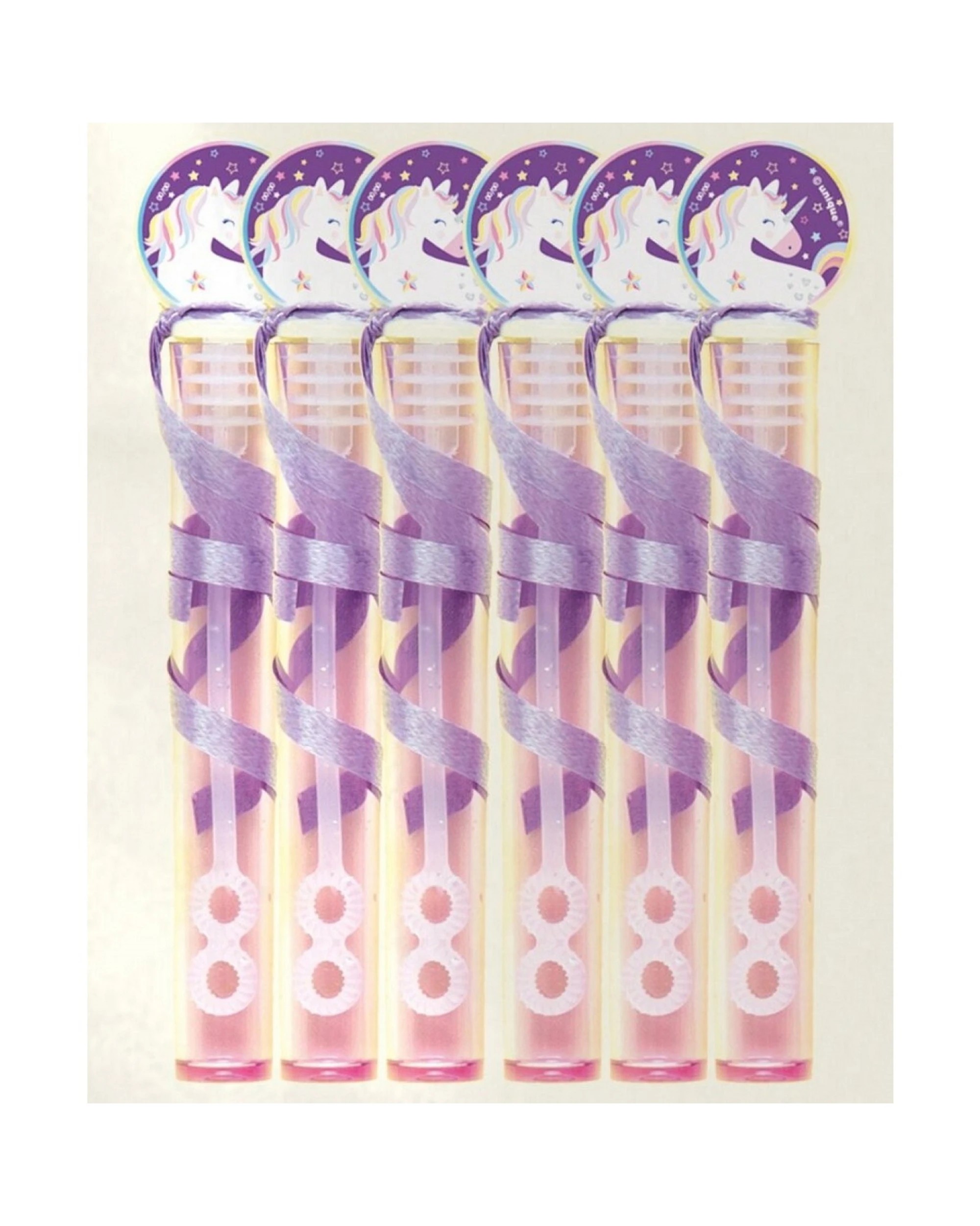 1 Unique Hip Hooray Unicorn Mini Bubble Wands Pack of 6, 1 of 1