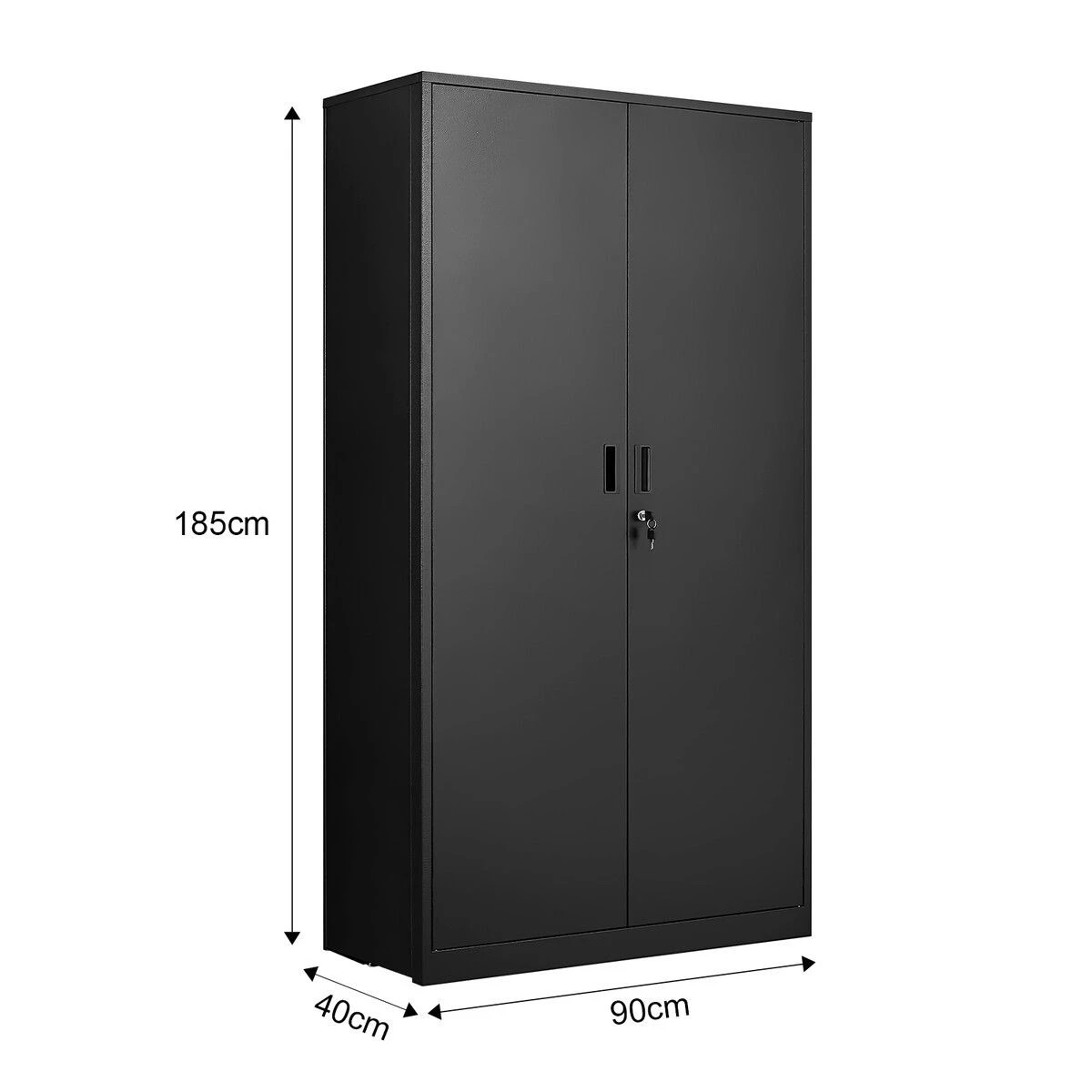 2 AUSWAY 185cm Steel File Cabinet Heavy Duty Lockable Folding Storage Metal Locker Cupboard Adjustable Shelves Filing, 2 of 4