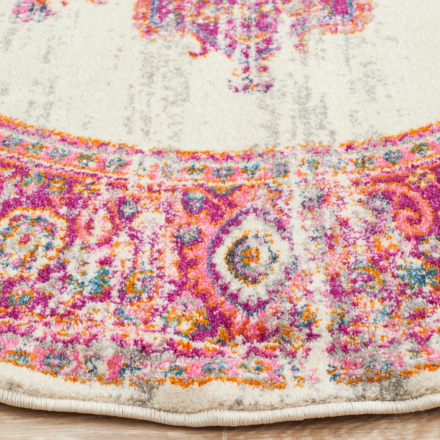 5 Common Ground Rugs Atlas 211 240x240cm Round - Large Pet Friendly Rug - Pink, 5 of 7