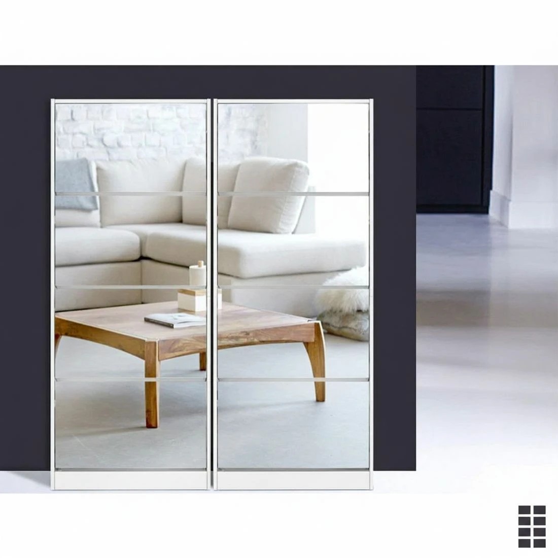 7 Artiss Shoe Rack Cabinet Mirror 60 Pairs White Rira - White, 7 of 8