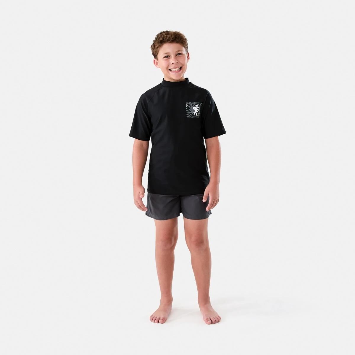 6 Short Sleeve Print Vest YING YANG SPIRAL  BLACK, 6 of 7