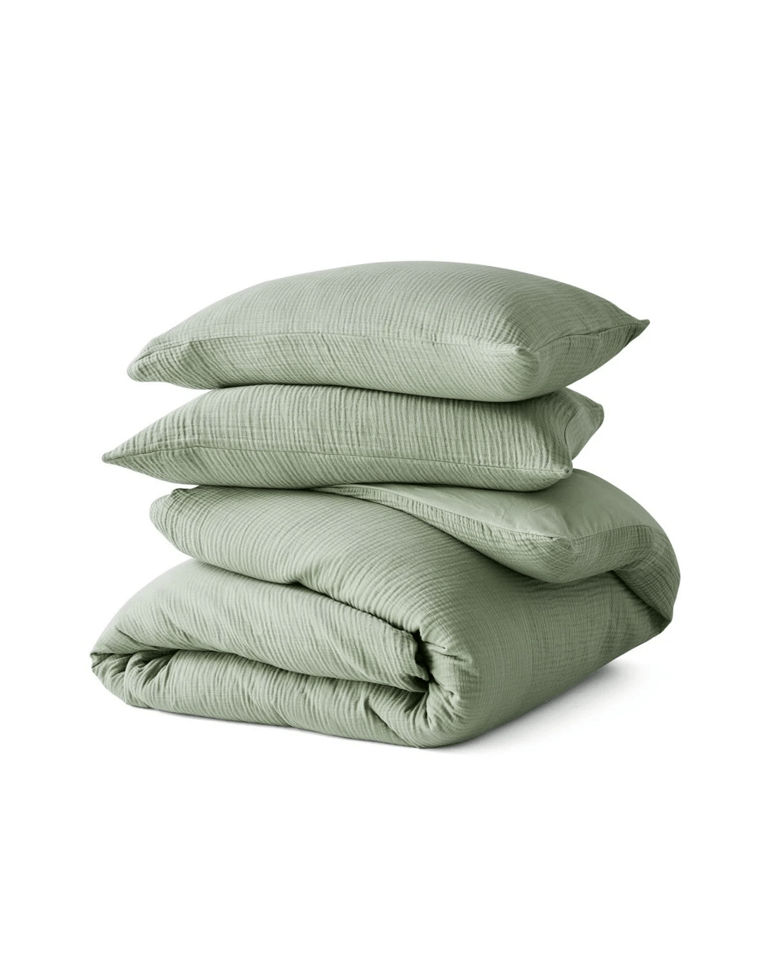 5 Muslin Cotton Quilt Cover Set - Super King Bed, Seagrass, 5 of 6