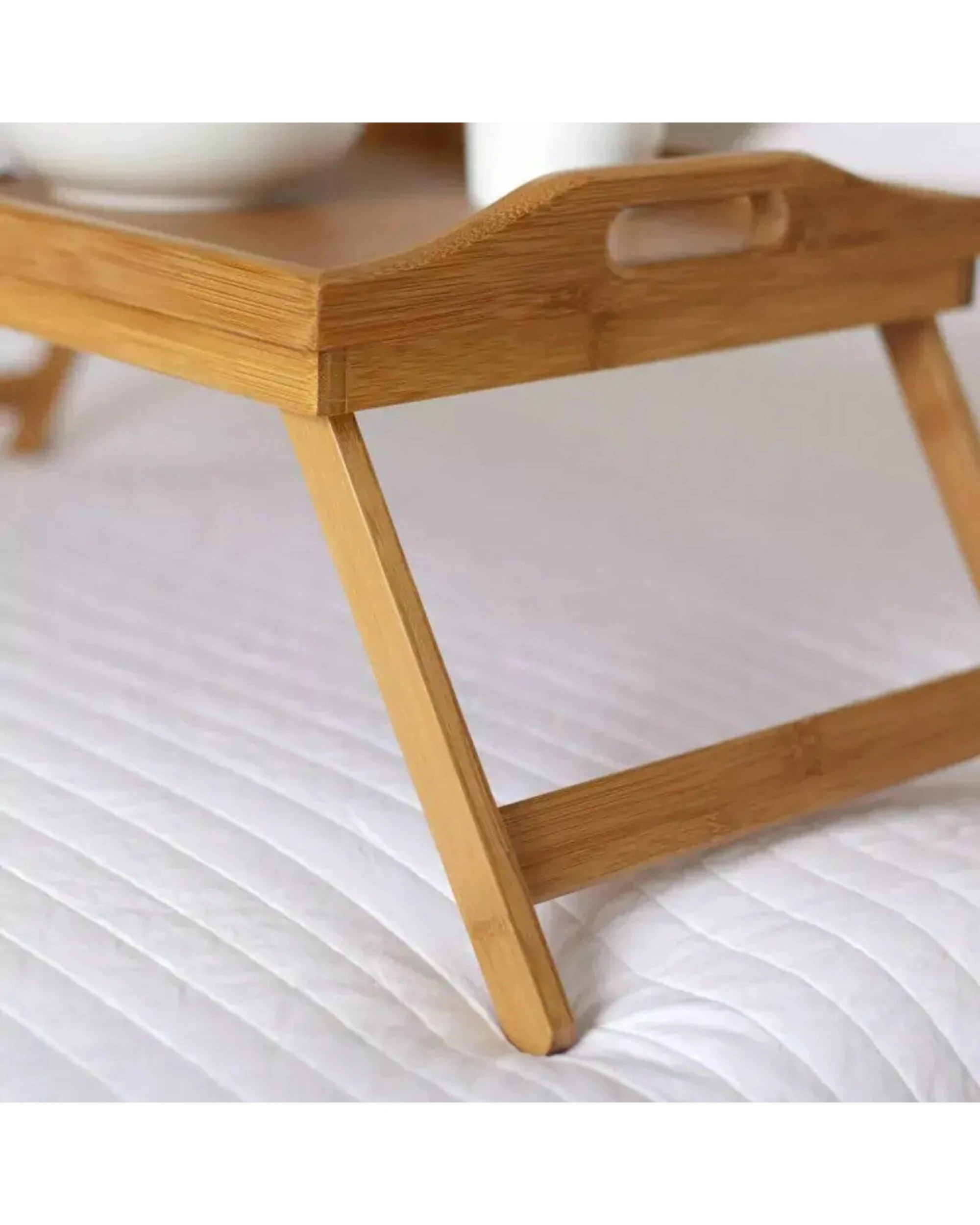 3 BR Home Bamboo Folding Table Lap Serving Tray for Snacks and Meals, 3 of 7