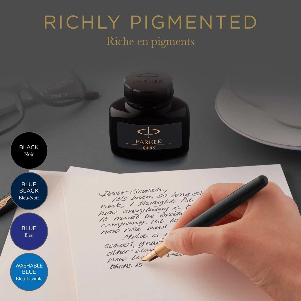 7 Parker Quink Ink Bottle Permanent Blue Black 57 mL, 7 of 9