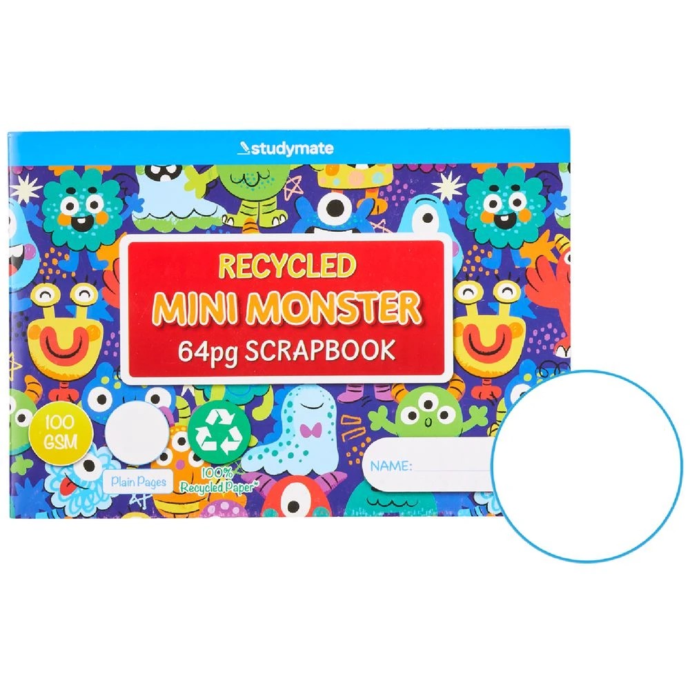 1 Studymate 240 x 164 Mini Monster Scrapbook 64 Pages, 1 of 5
