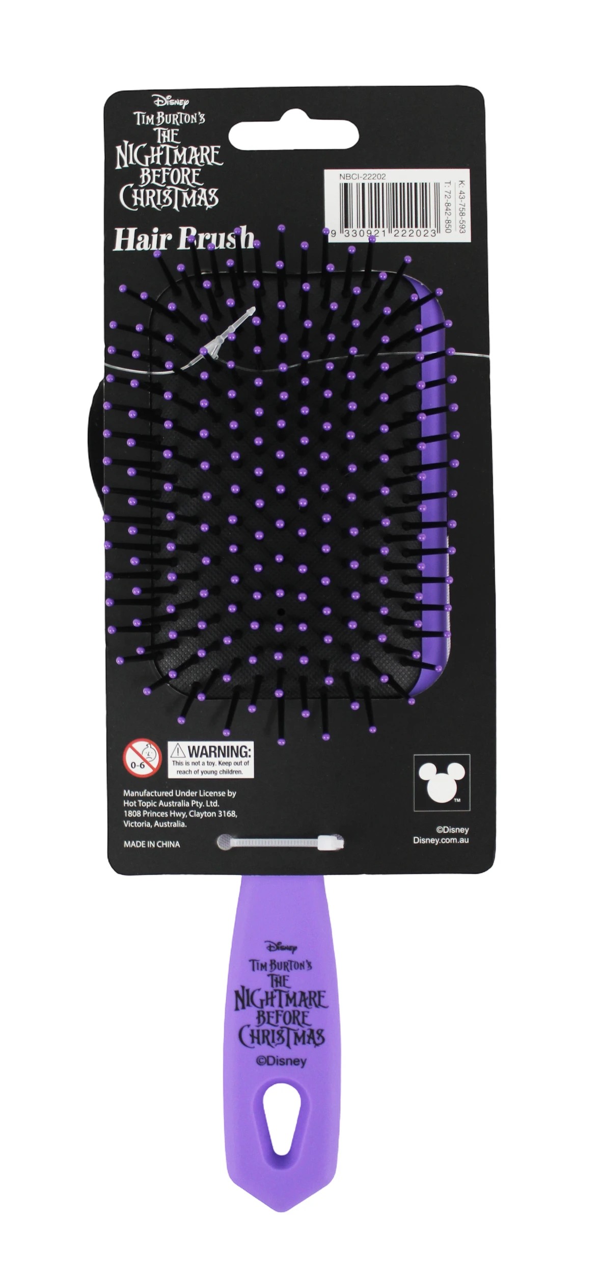 3 Disney Tim Burton's the Nightmare Before Christmas Hair Brush - Purple, 3 of 4
