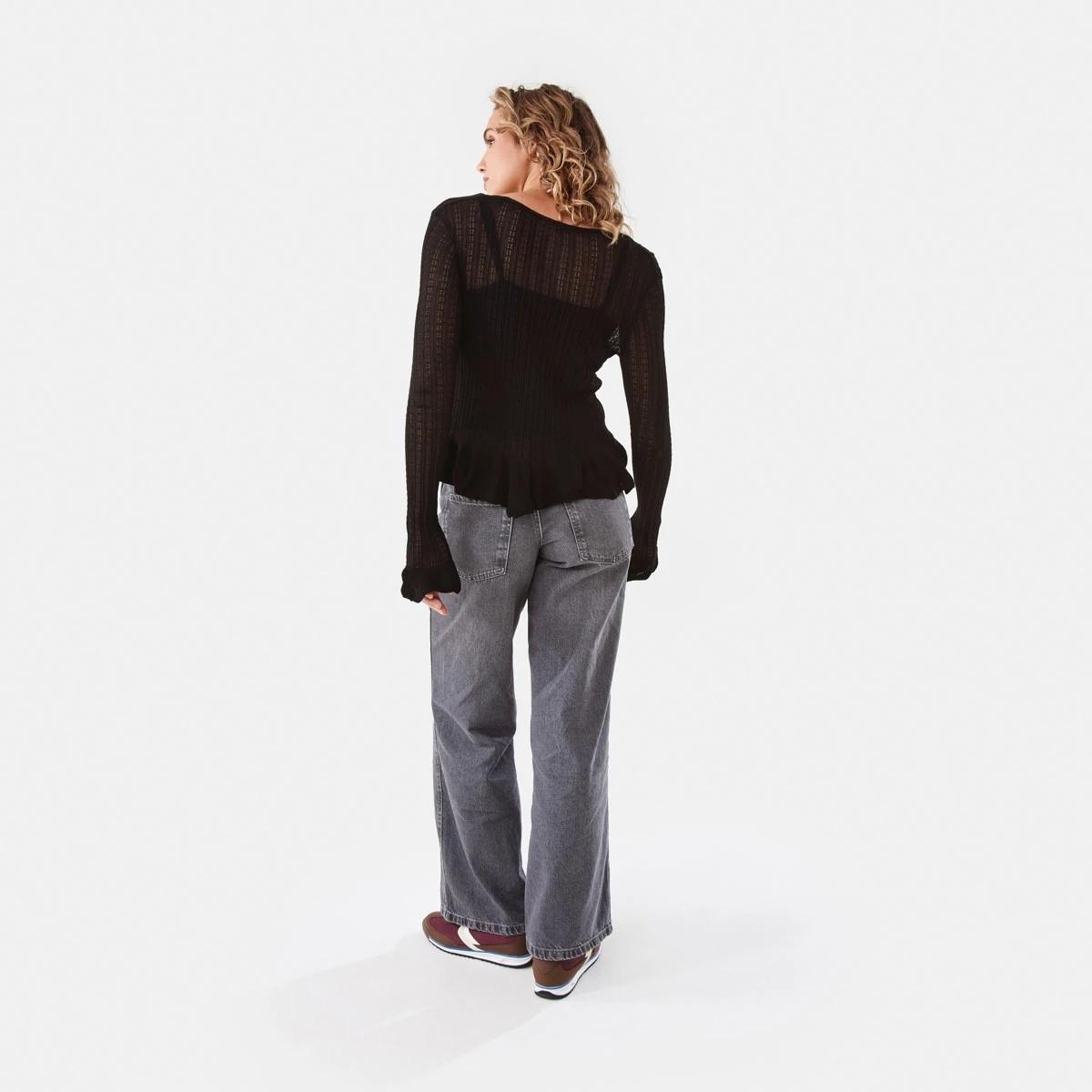 4 Long Sleeve Frill Cardigan Black, 4 of 9