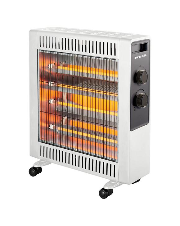 Heller 2200w Electric Quartz Radiant Heater Floor W/ 2 Heating Setting - White