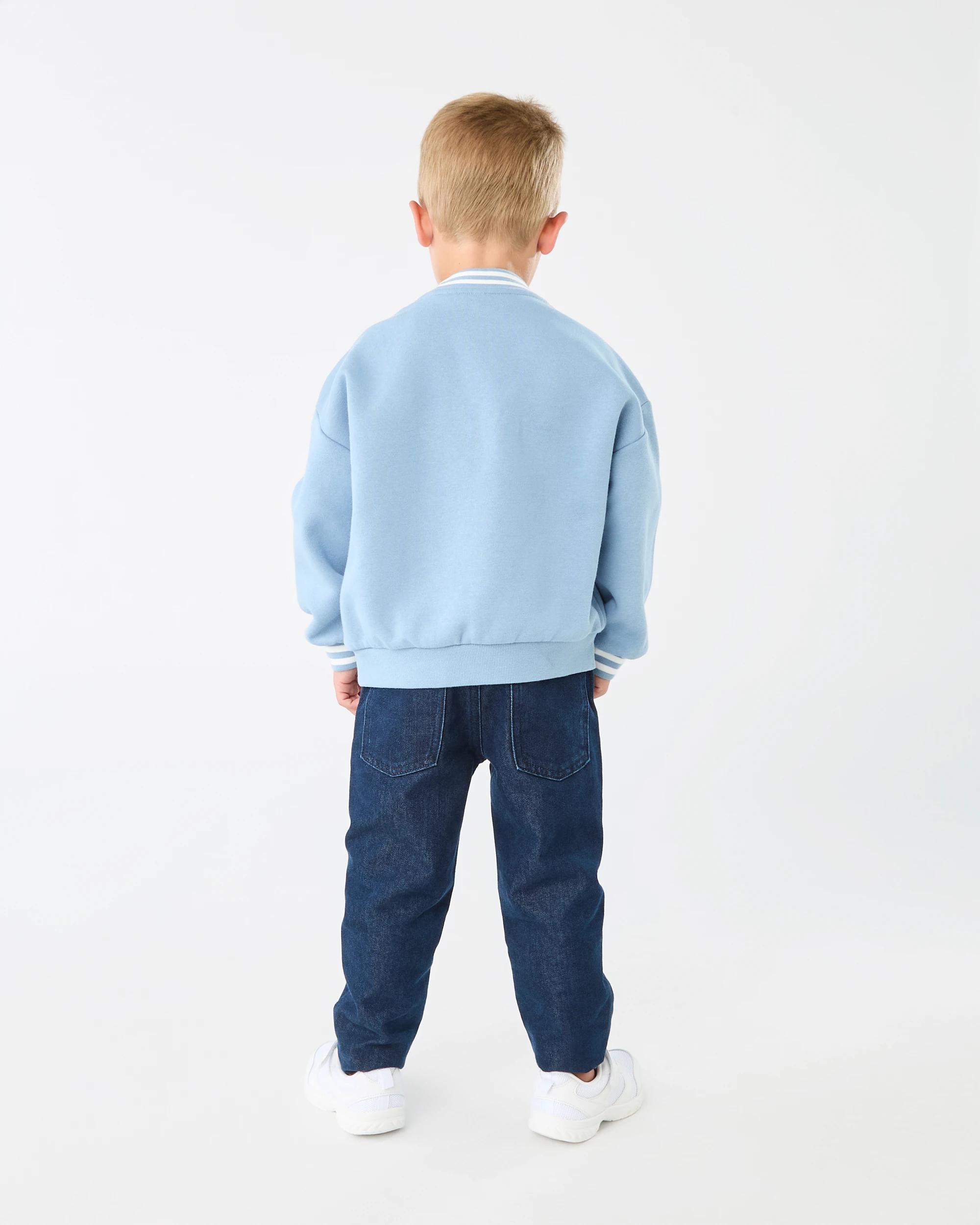 7 Oversized Boucle Crew Neck Sweatshirt Blu Dino, 7 of 7