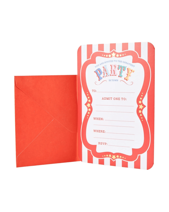 8 Piece Carnival Party Invitations