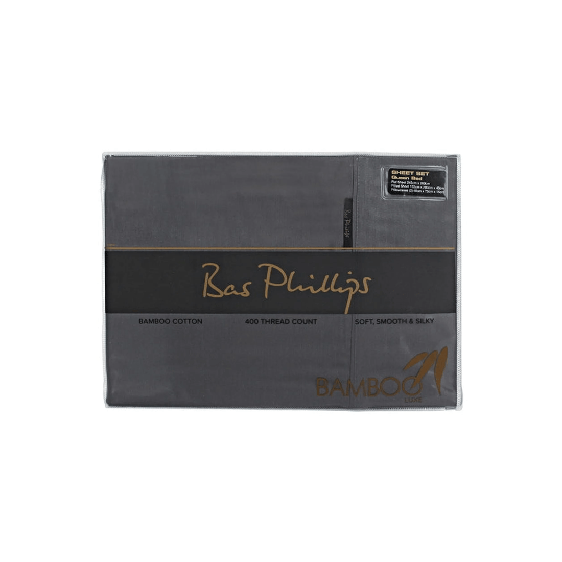 3 Bas Phillips Bamboo &amp; Linen Blend Sheet Set — Charcoal (King) - Charcoal, 3 of 4
