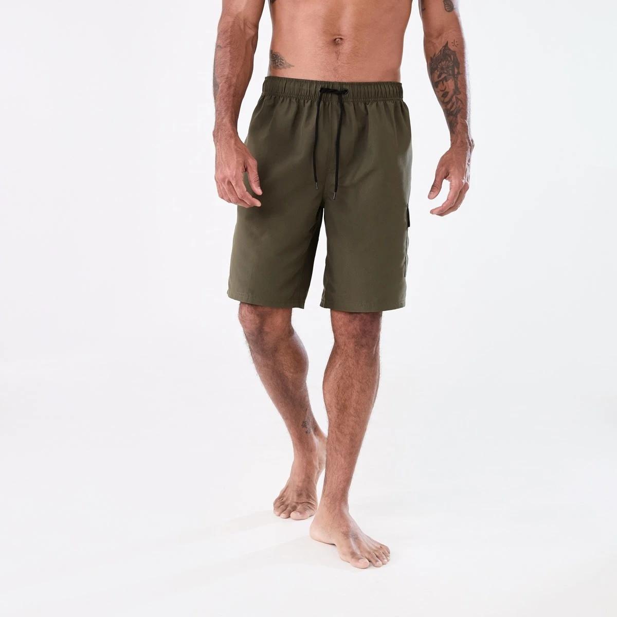 7 Elastic Waist Regular Cargo Boardshorts TUSSOCK GREEN, 7 of 7
