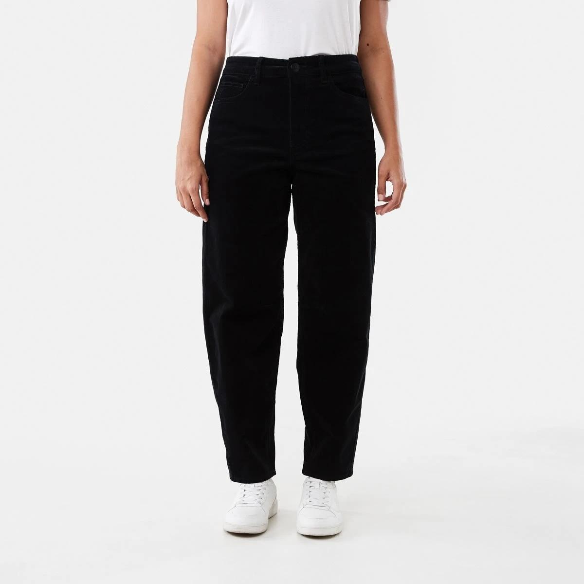 1 Cord Barrel Leg Pants Black, 1 of 5