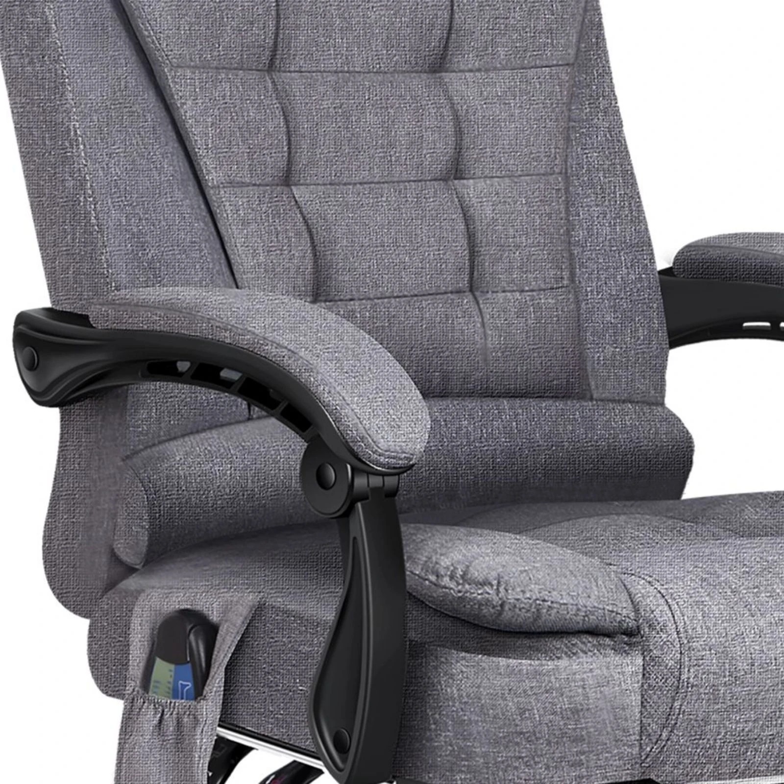7 Alfordson Massage Office Chair Heated Seat Executive Gaming Racer Fabric - Grey, 7 of 10